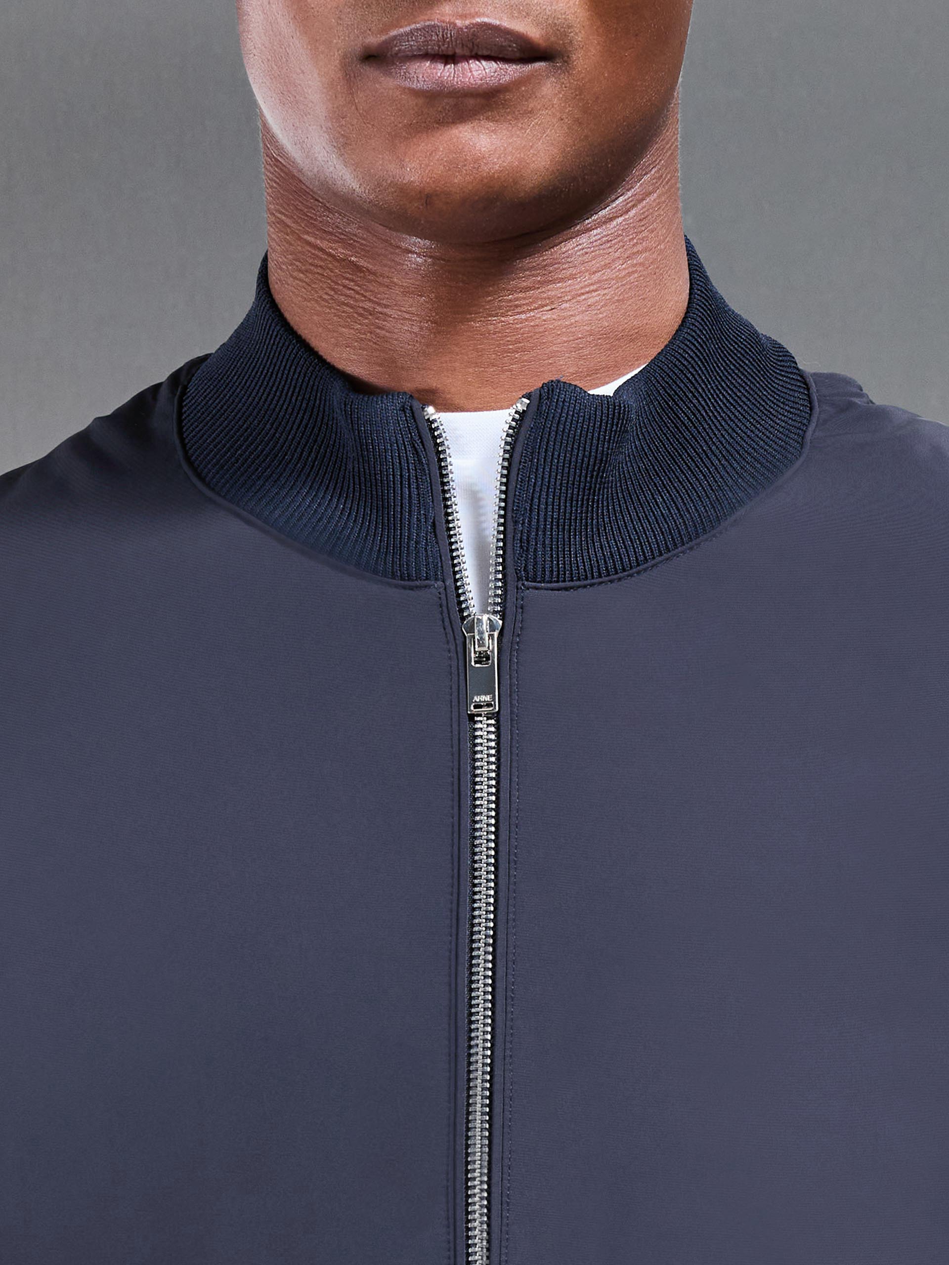 Hybrid Knitted Jacket in Navy