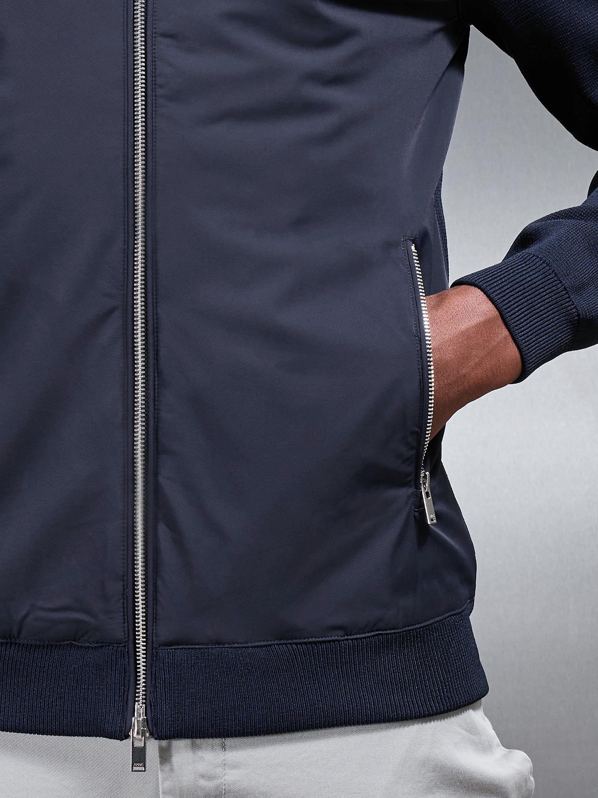 Hybrid Knitted Jacket in Navy