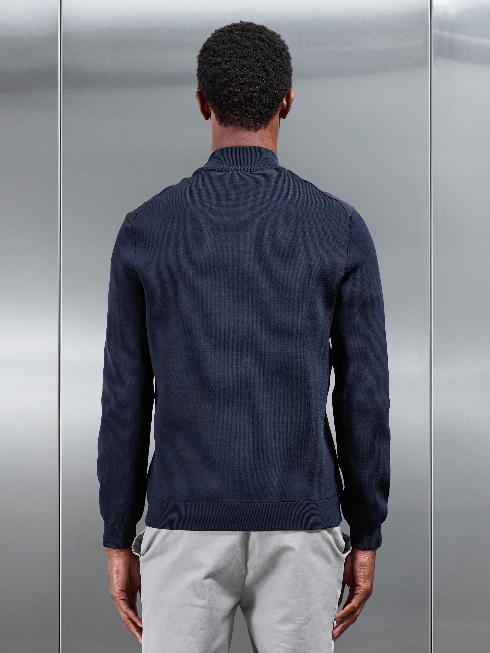 Hybrid Knitted Jacket in Navy