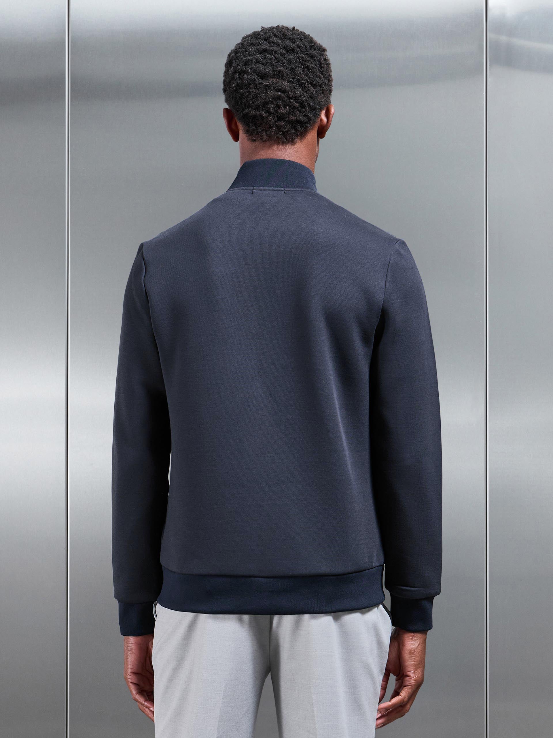 Hybrid Panel Puffer Jacket in Navy
