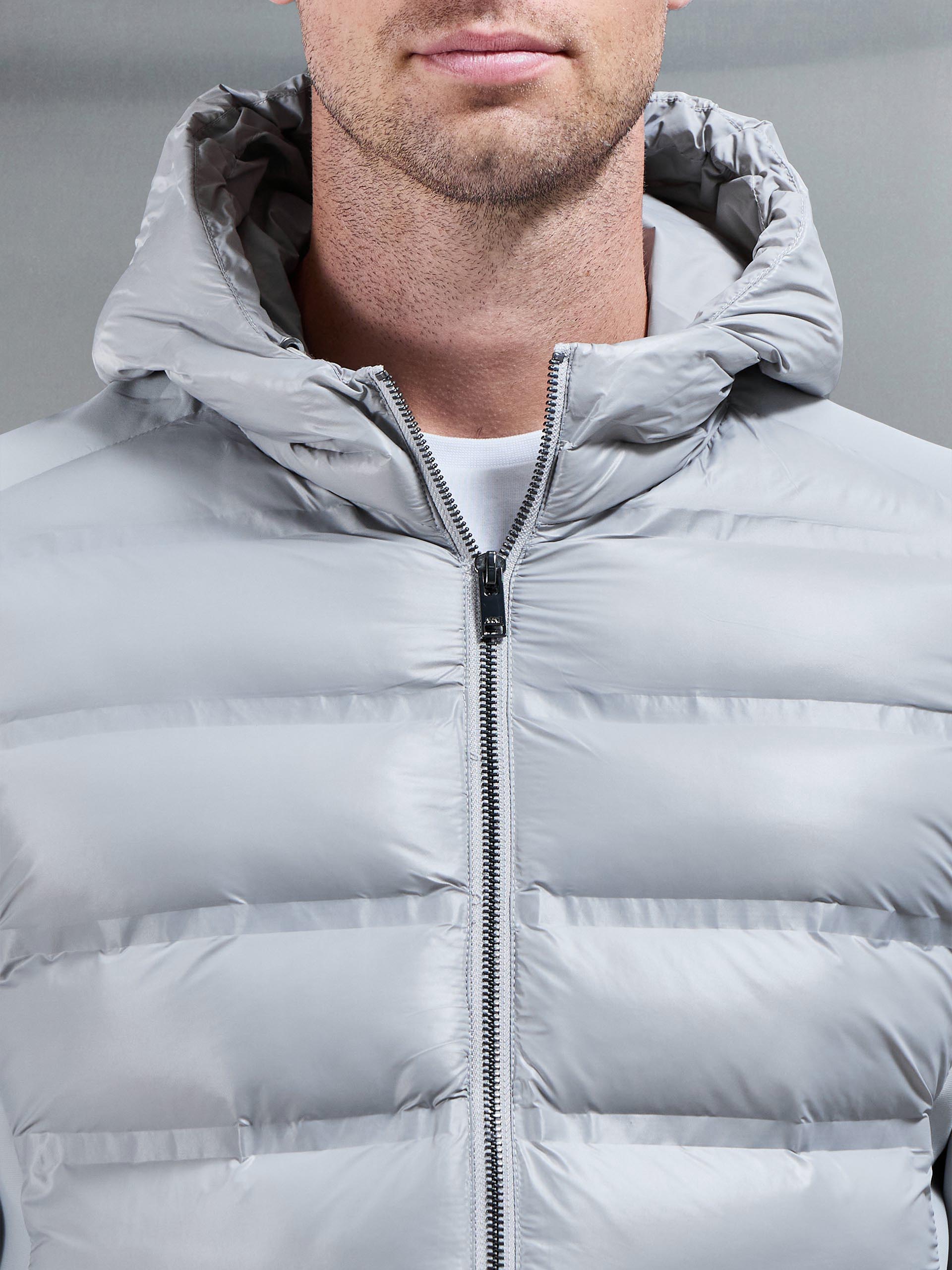 Hybrid Puffer Jacket in Mid Grey