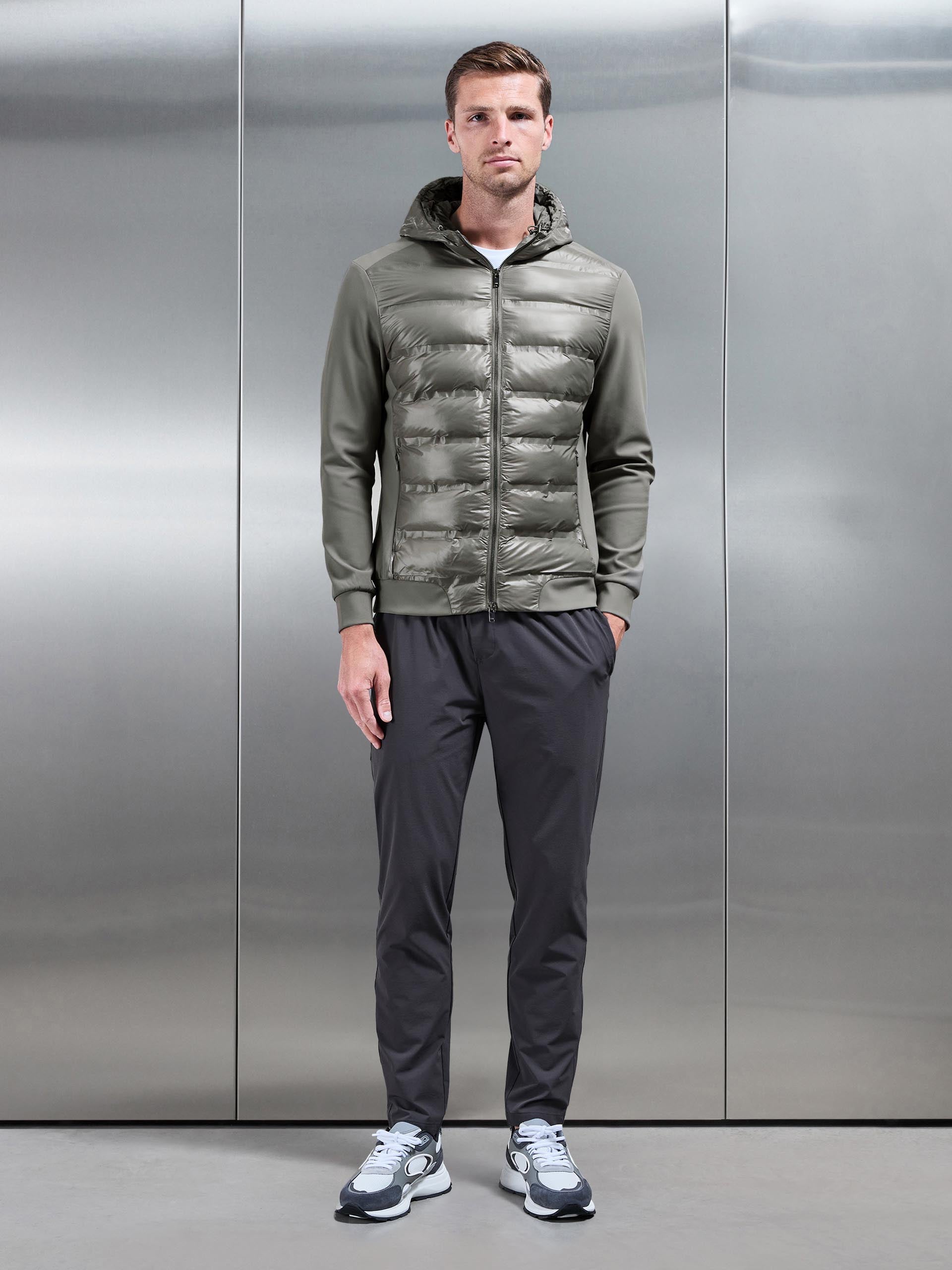 Hybrid Puffer Jacket in Olive