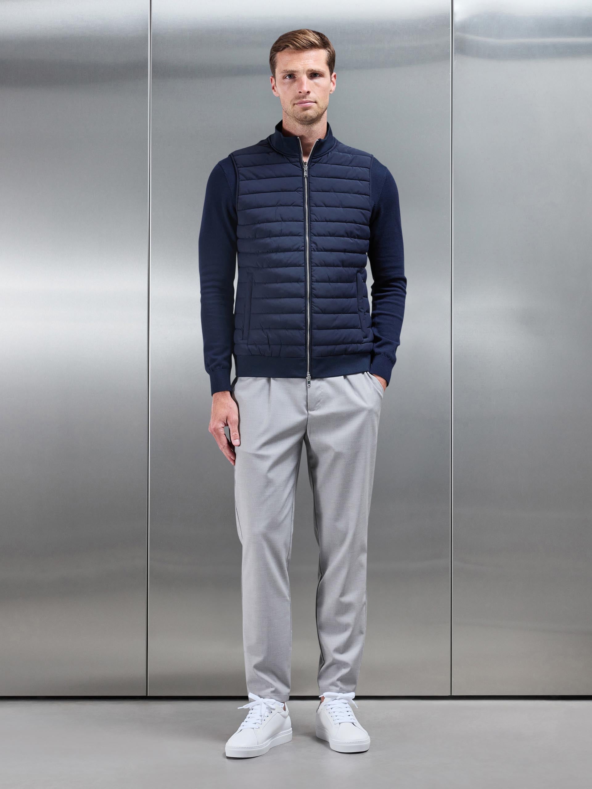 Hybrid Quilted Gilet in Navy