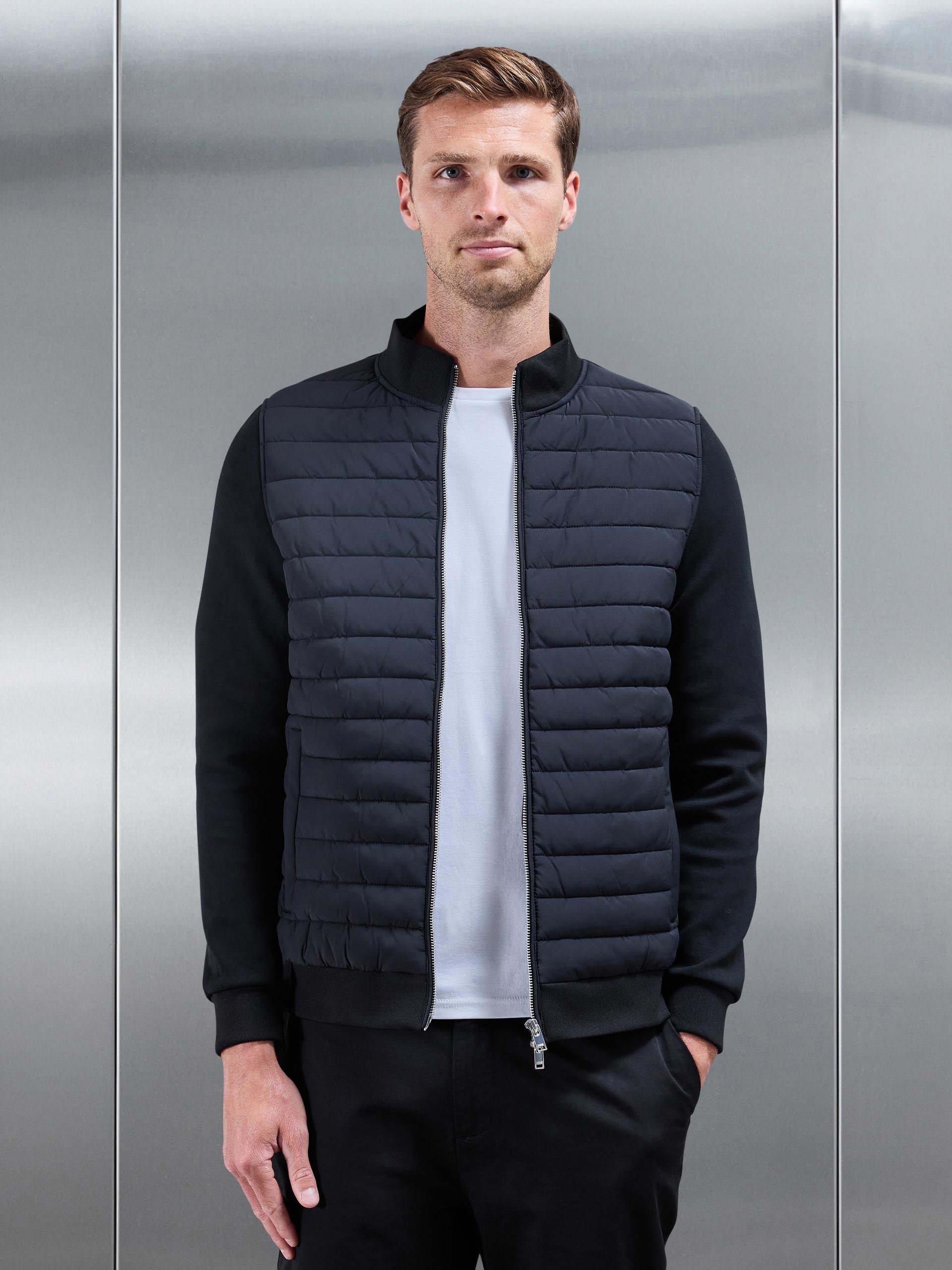 Hybrid Quilted Jacket in Black