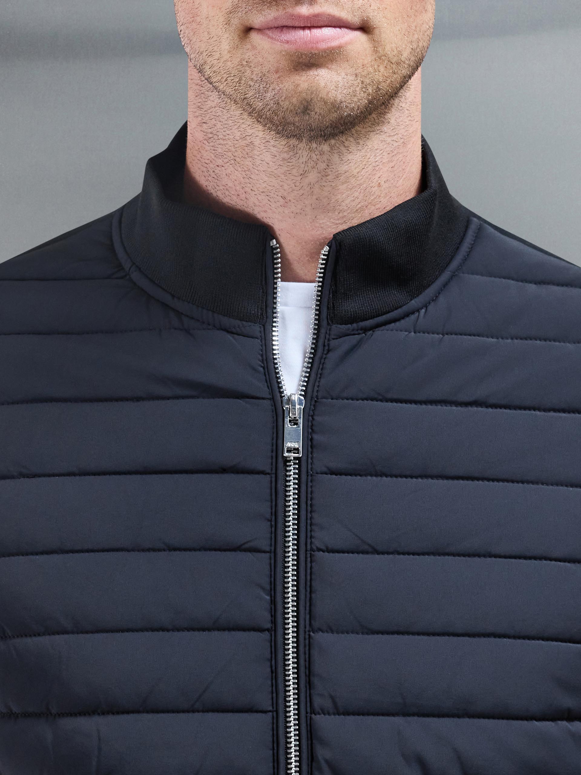 Hybrid Quilted Jacket in Black