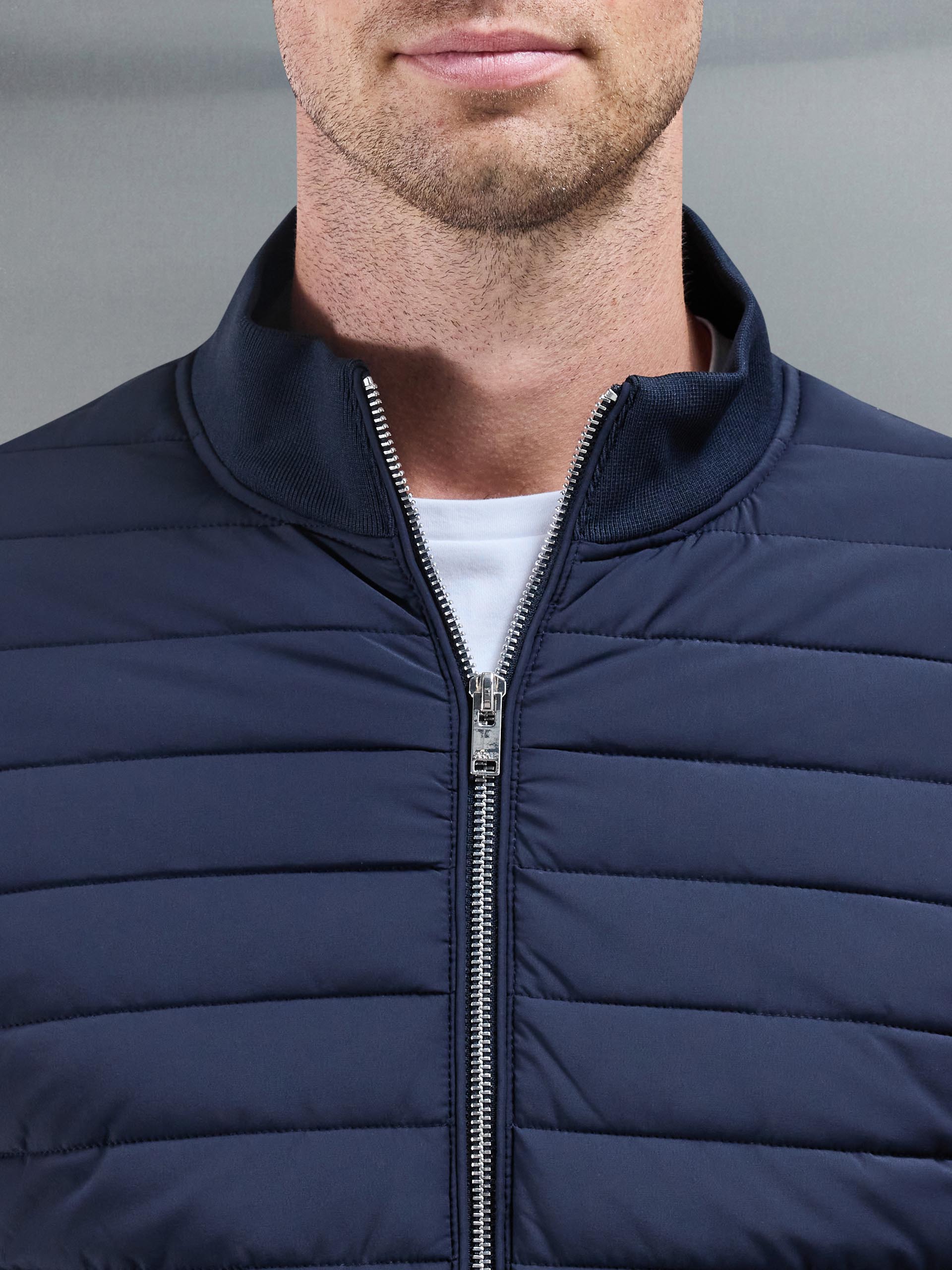 Hybrid Quilted Jacket in Navy