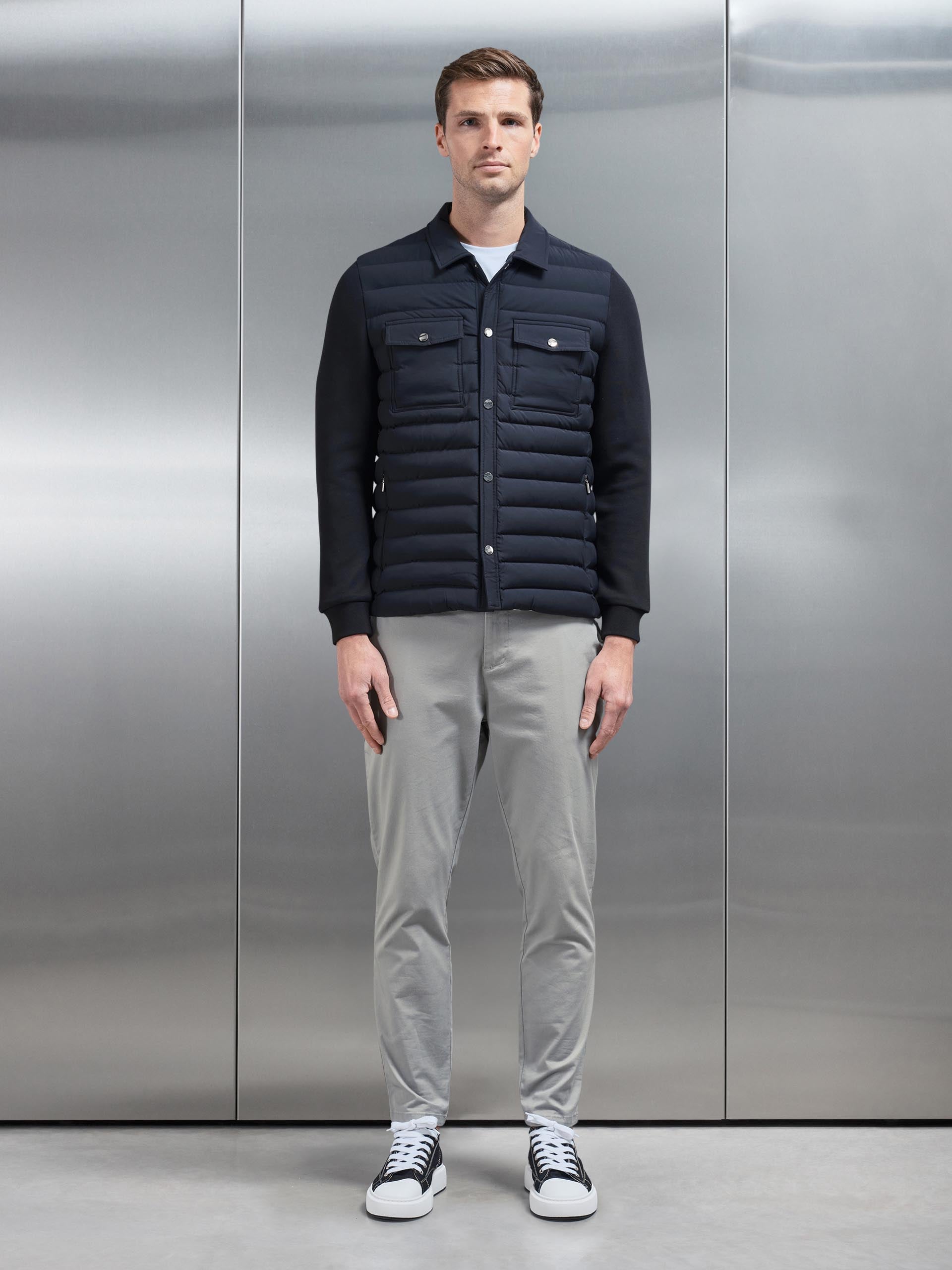 Hybrid Quilted Overshirt in Black
