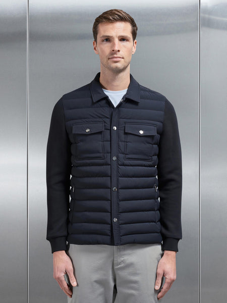 Hybrid Quilted Overshirt in Black