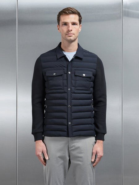 Hybrid Quilted Overshirt in Black