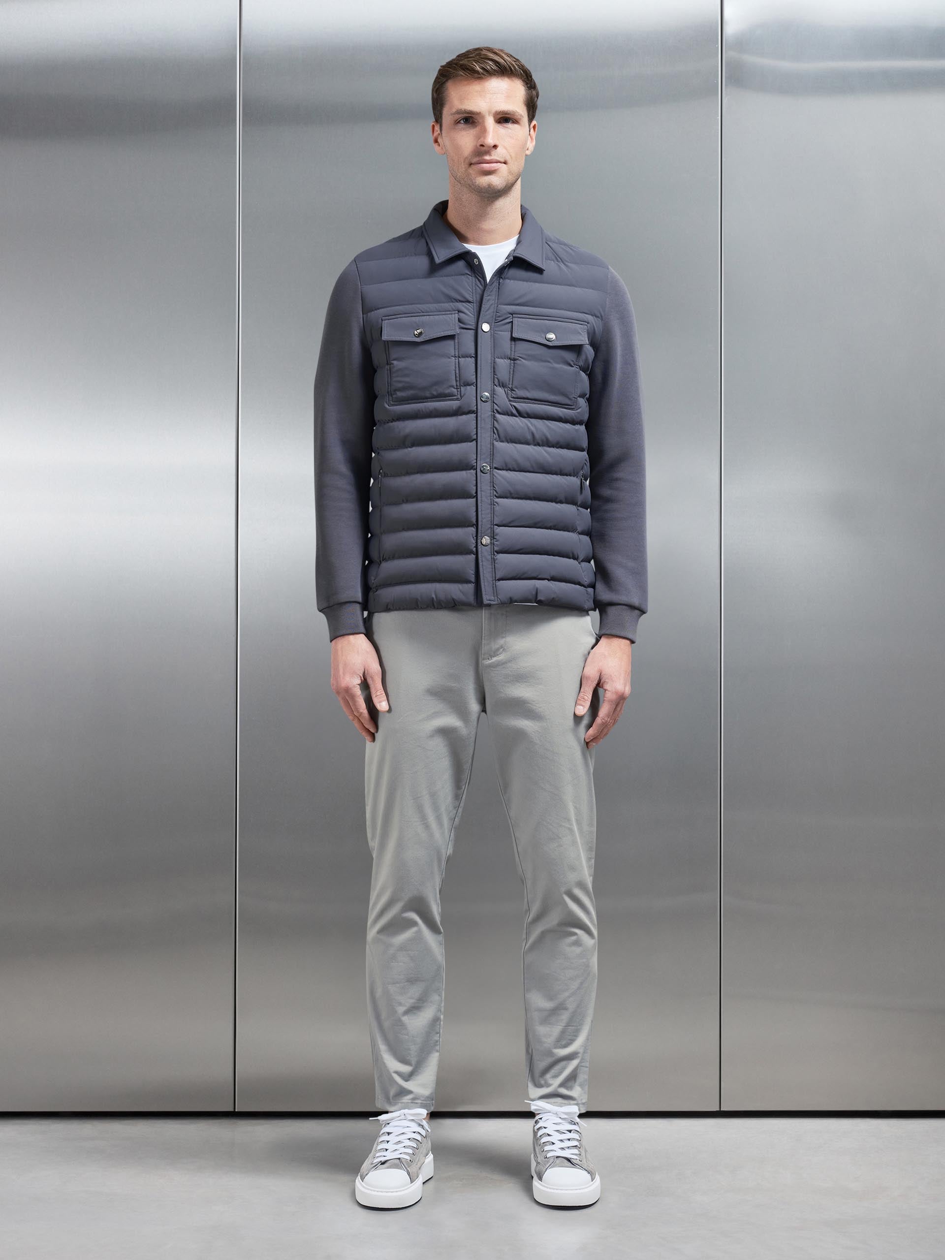 Hybrid Quilted Overshirt in Grey