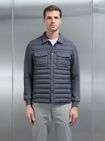 Hybrid Quilted Overshirt in Grey