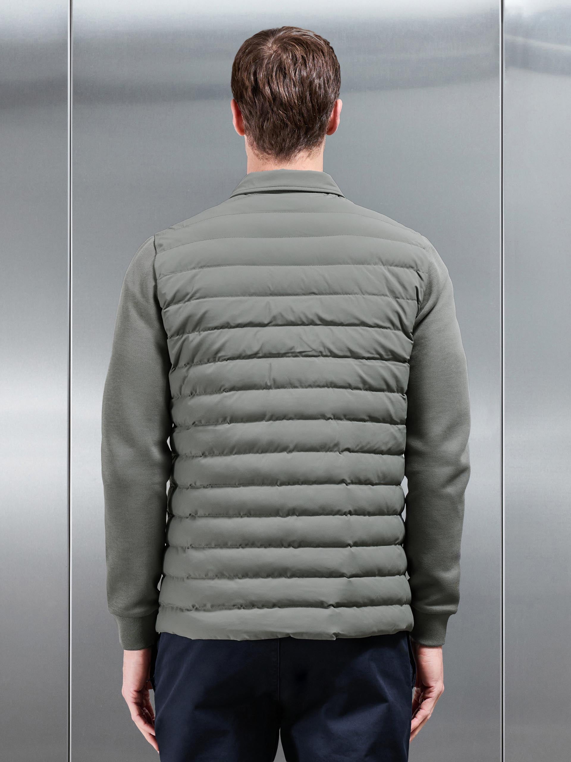 Hybrid Quilted Overshirt in Sage