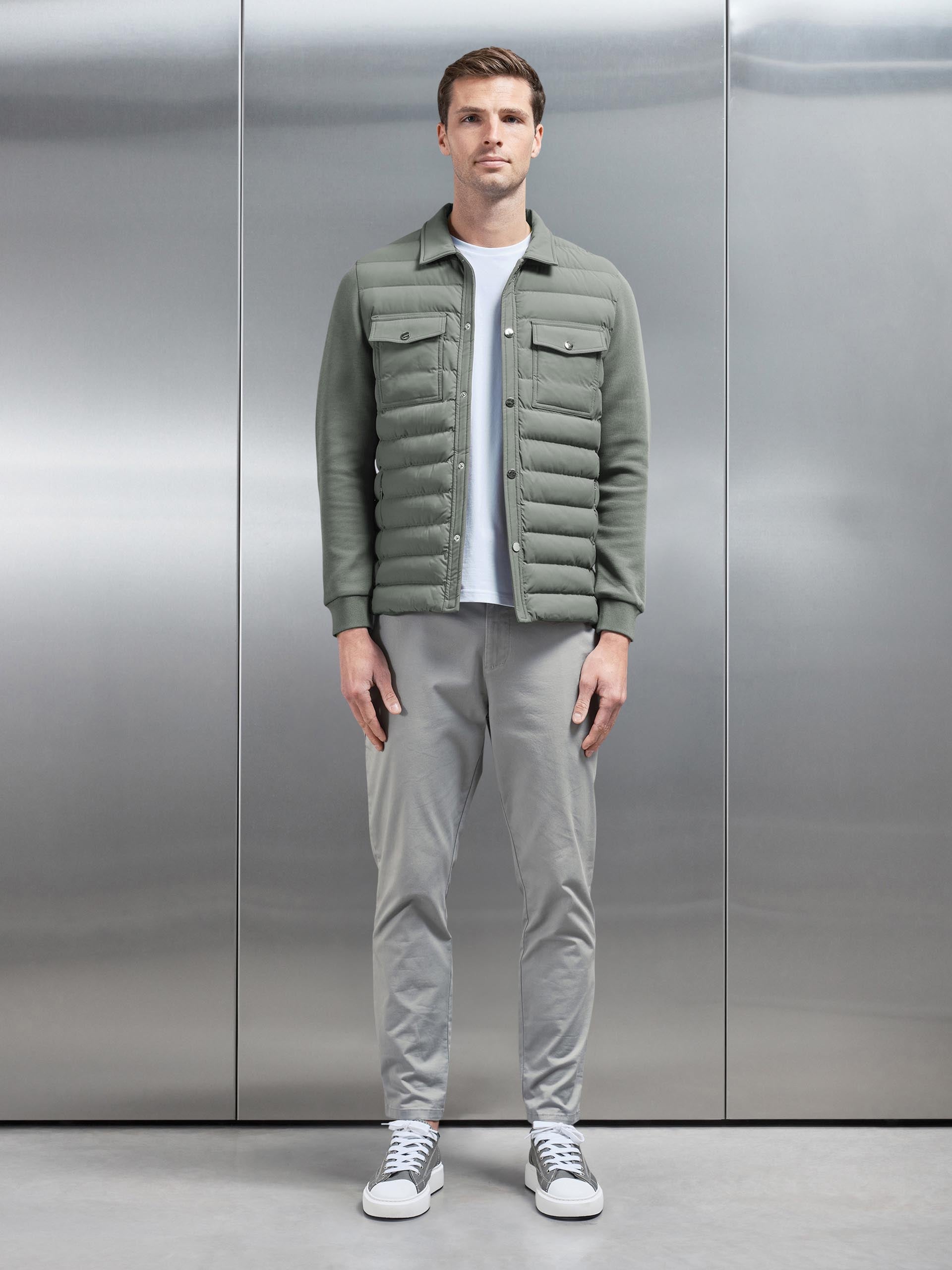 Hybrid Quilted Overshirt in Sage