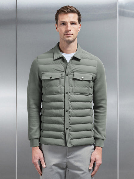 Hybrid Quilted Overshirt in Sage