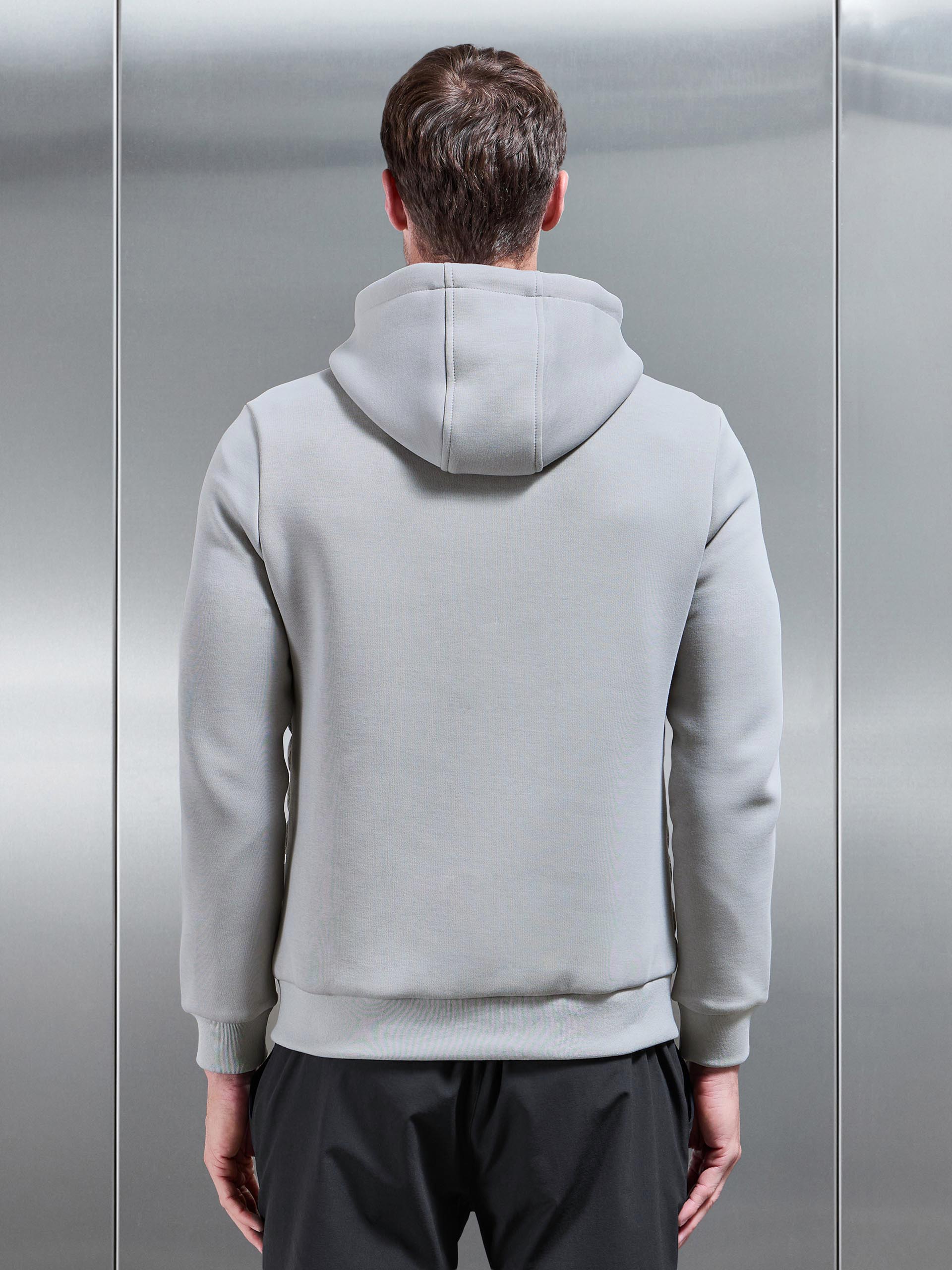 Hybrid Quilted Technical Windbreaker in Mid Grey