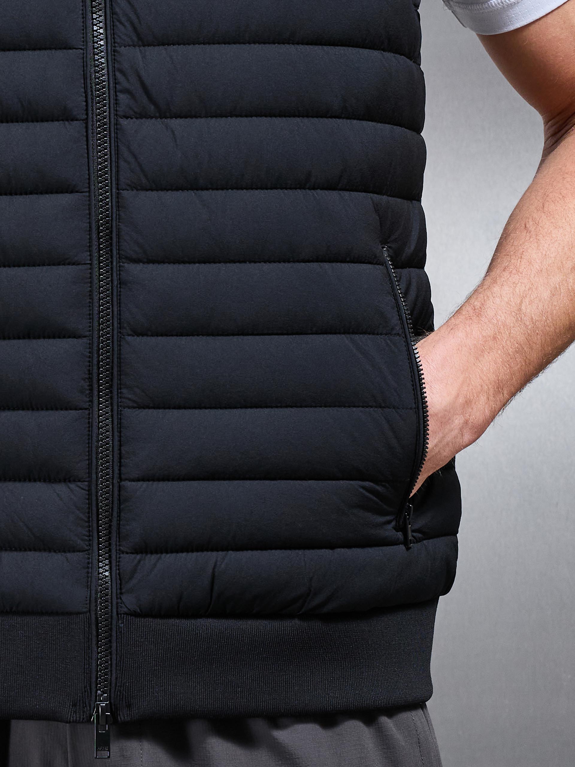 Hybrid Technical Gilet in Black