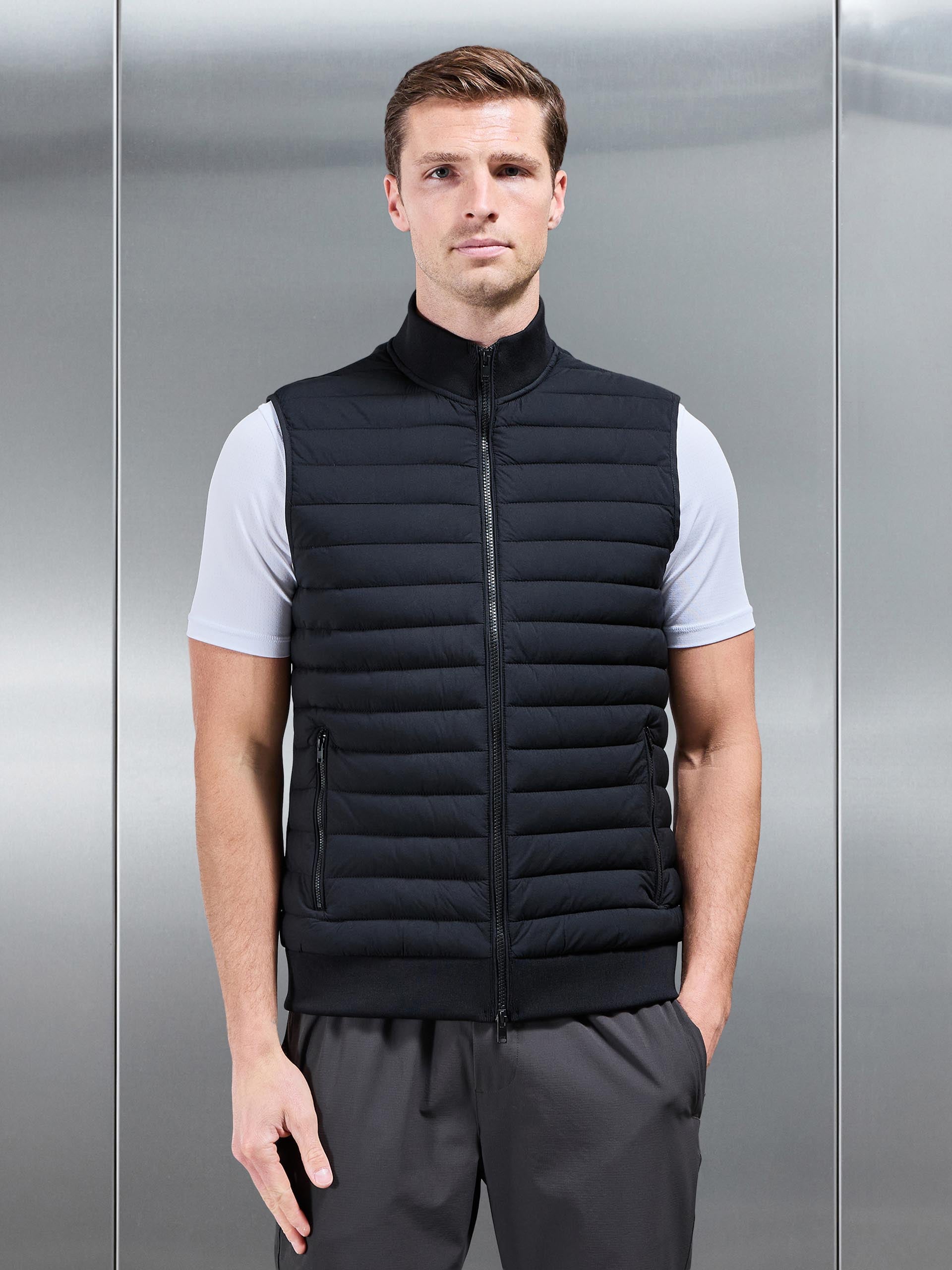 Hybrid Technical Gilet in Black