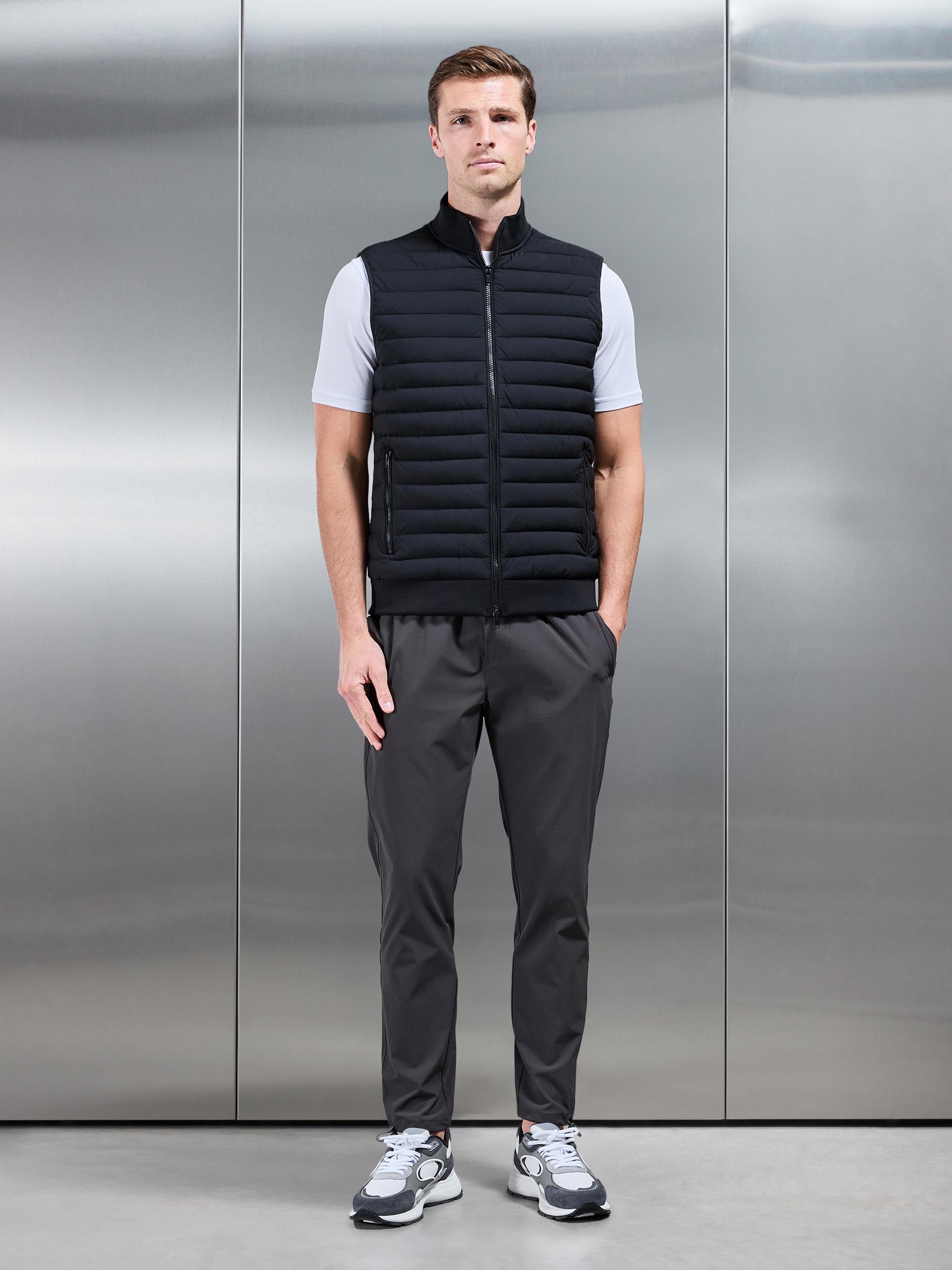 Hybrid Technical Gilet in Black