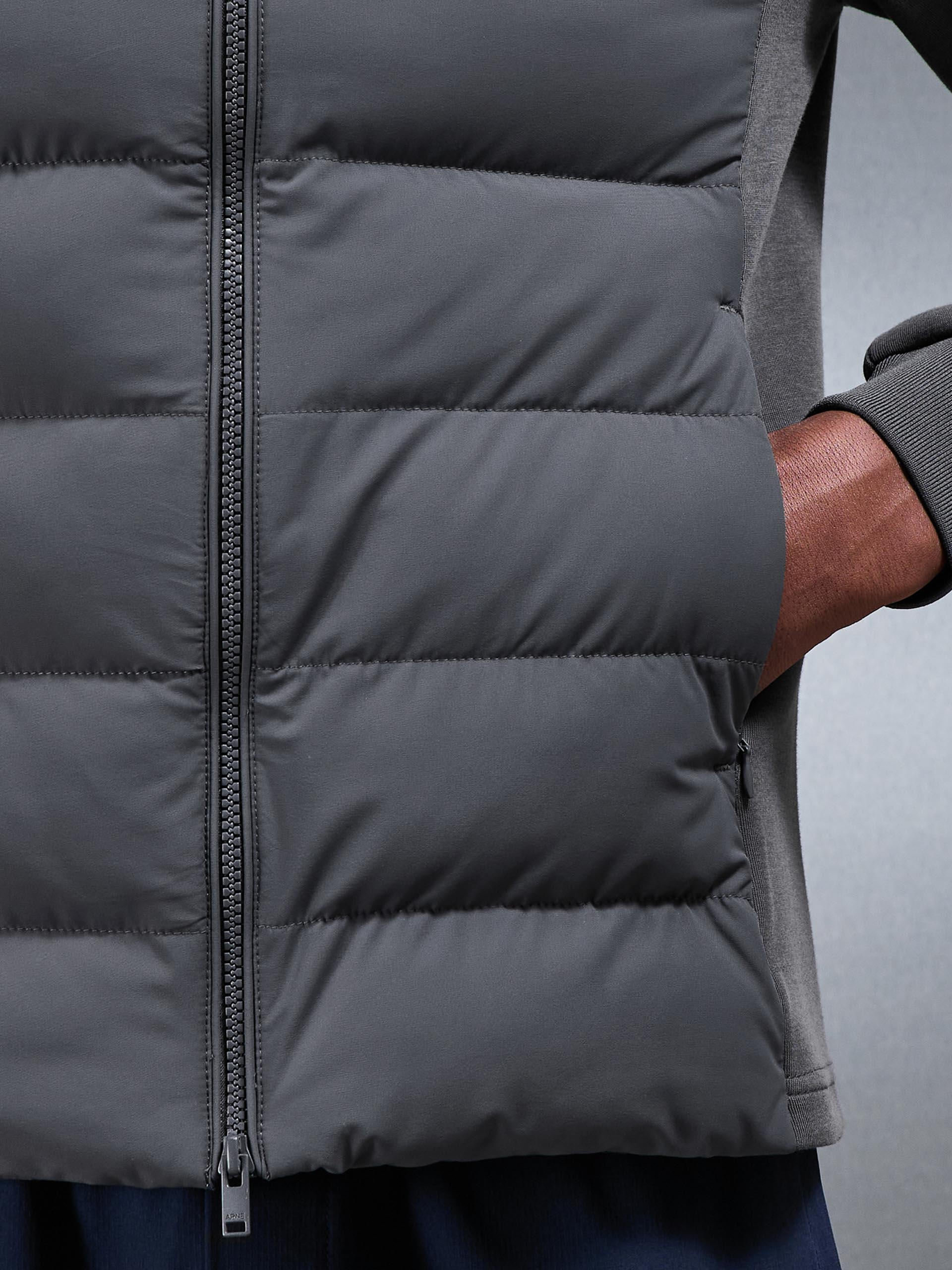 Hybrid Technical Puffer Jacket in Grey