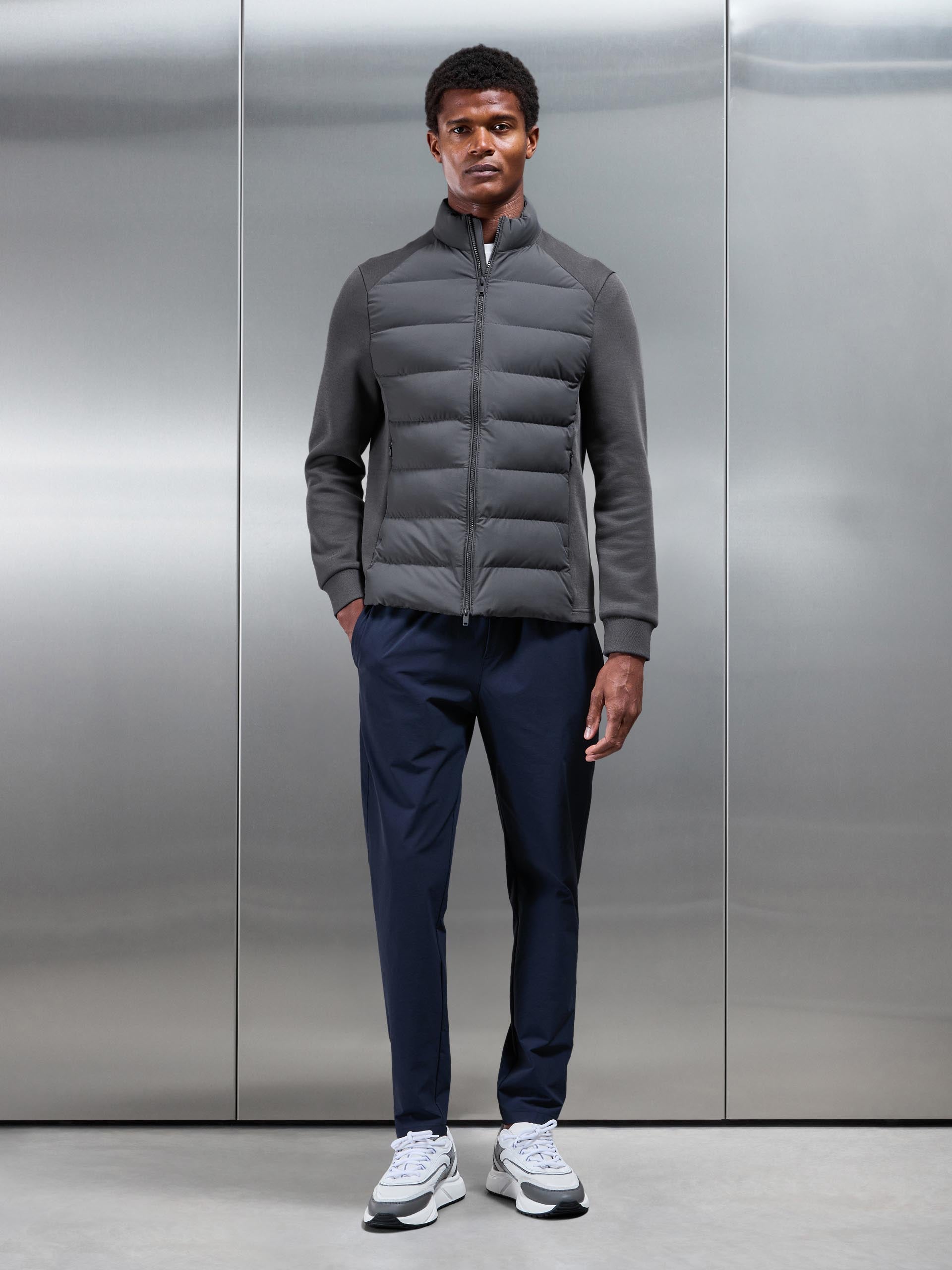 Hybrid Technical Puffer Jacket in Grey
