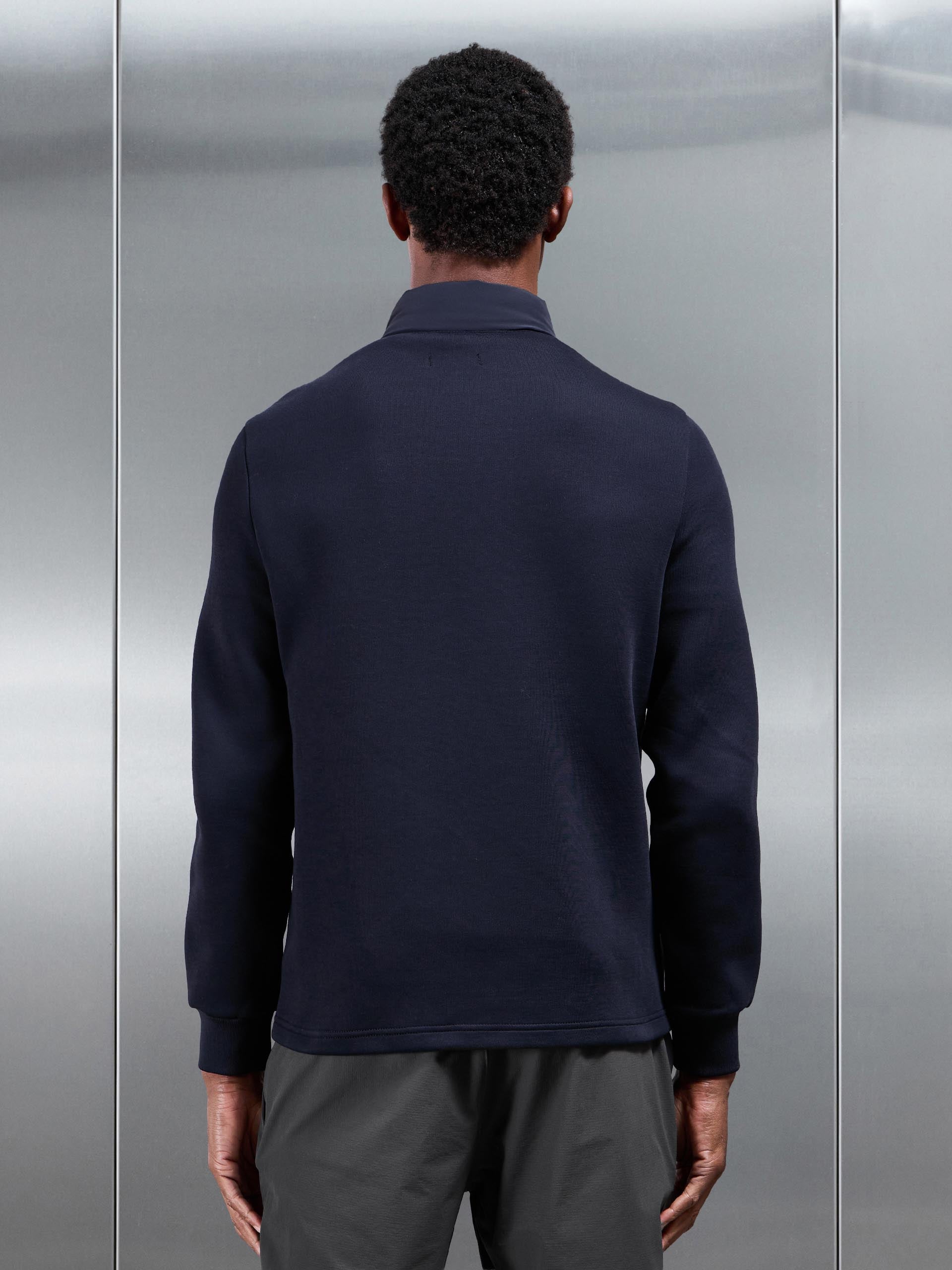 Hybrid Technical Puffer Jacket in Navy