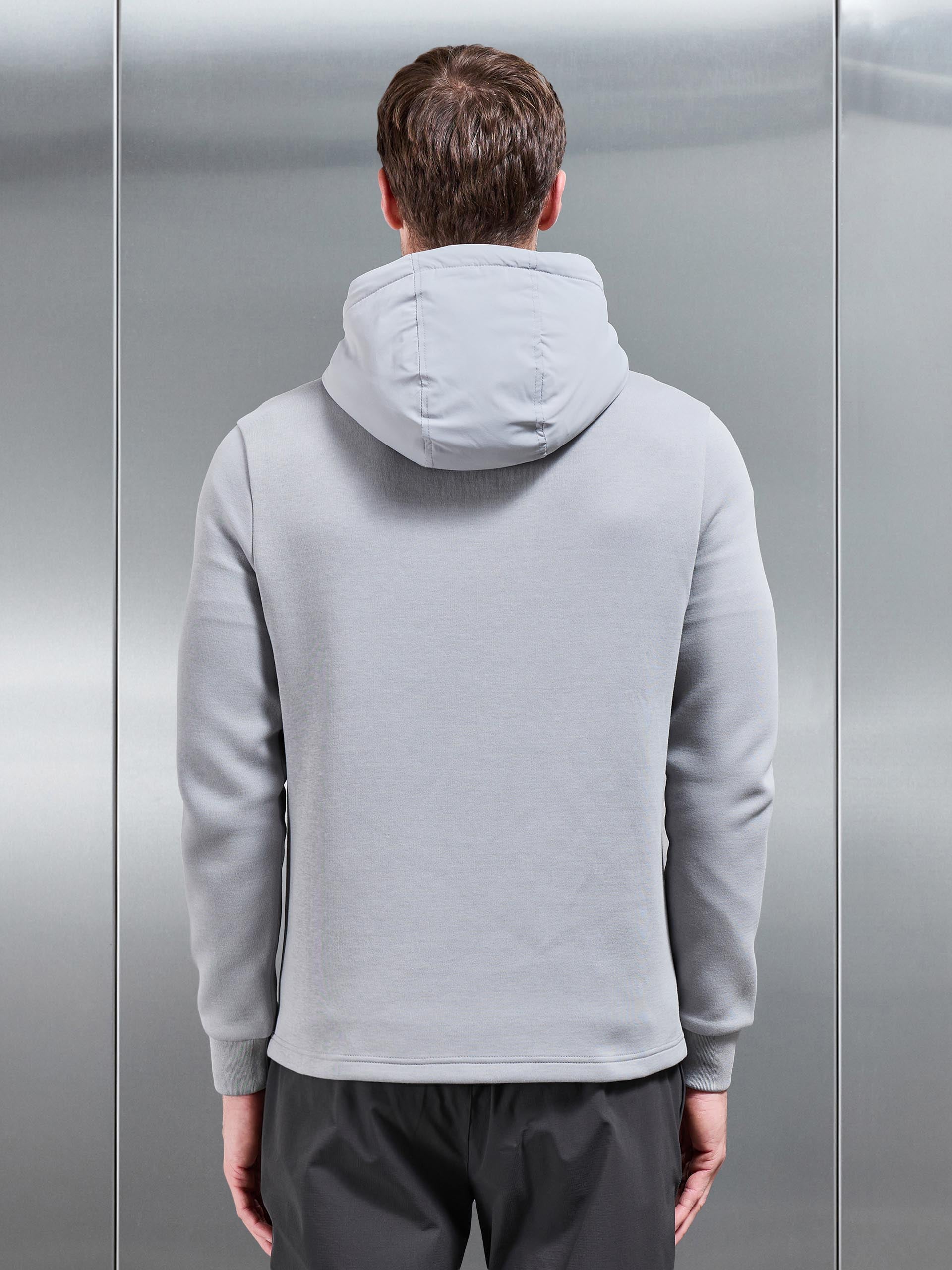 Hybrid Technical Puffer Windbreaker in Mid Grey