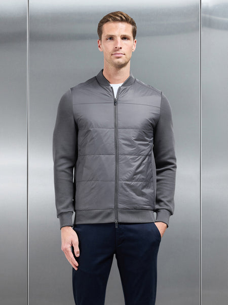Hybrid Bomber Jacket in Grey