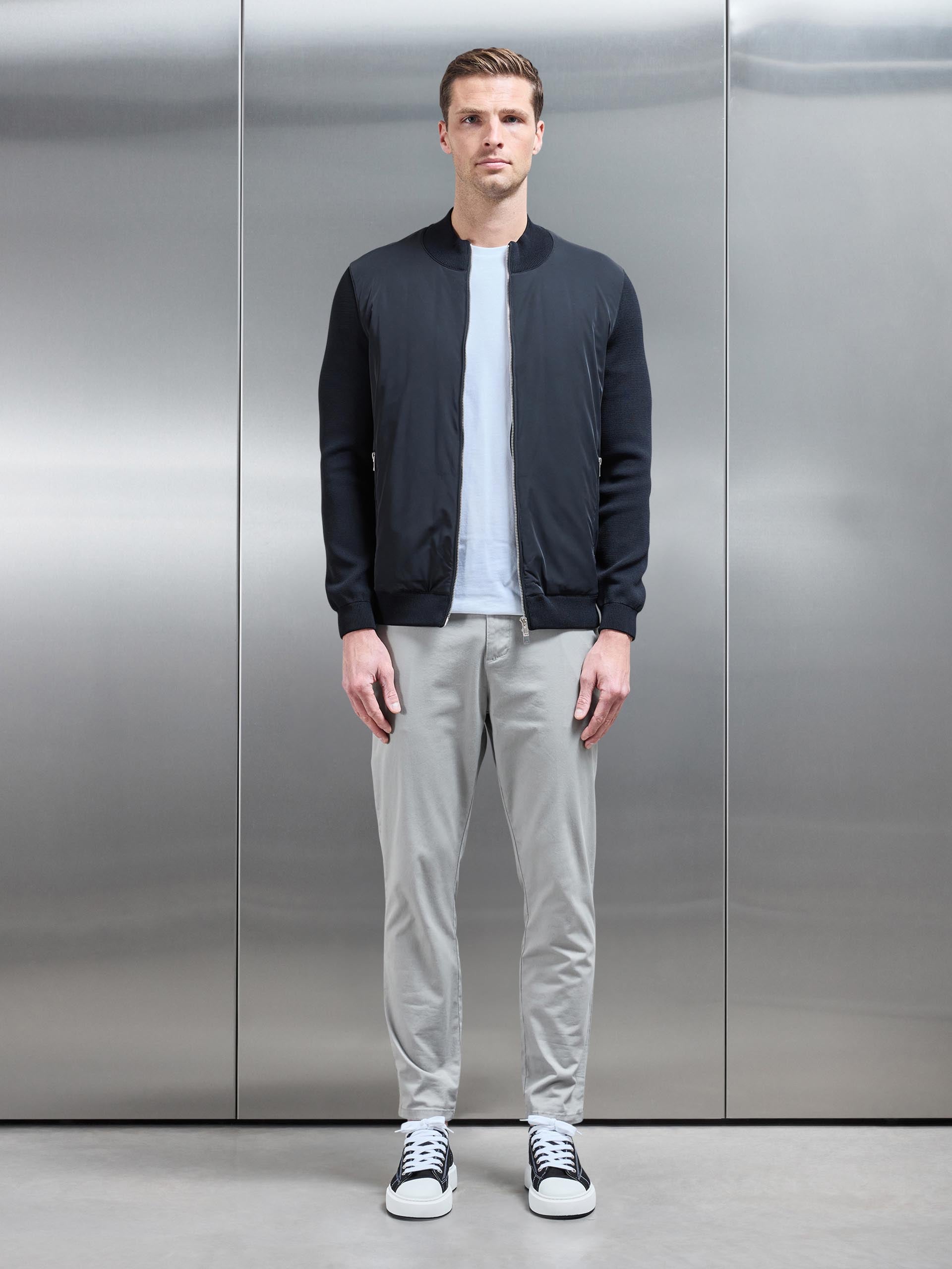 Hybrid Knitted Jacket in Black