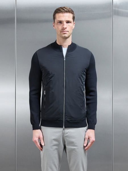 Hybrid Knitted Jacket in Black