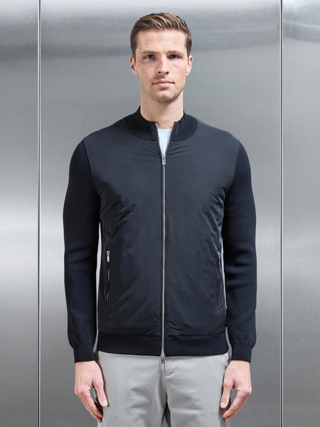 Hybrid Knitted Jacket in Black