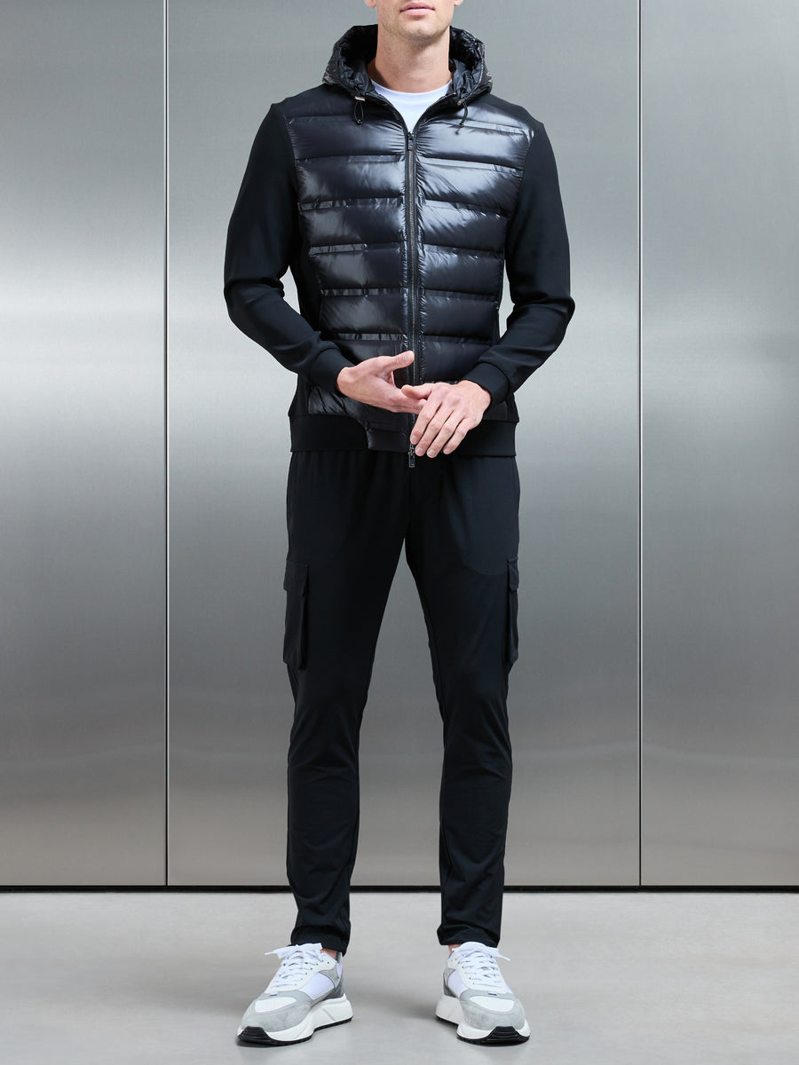 Hybrid Puffer Jacket in Black ARNE