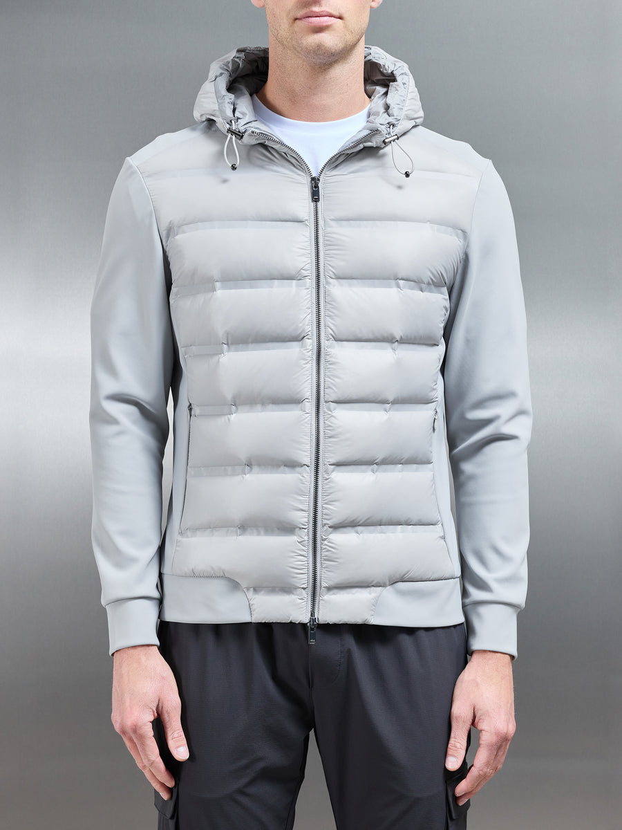 Hybrid Puffer Jacket in Mid Grey ARNE