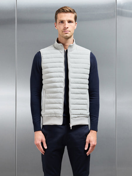 Hybrid Quilted Gilet in Stone