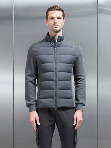 Hybrid Technical Puffer Jacket in Grey