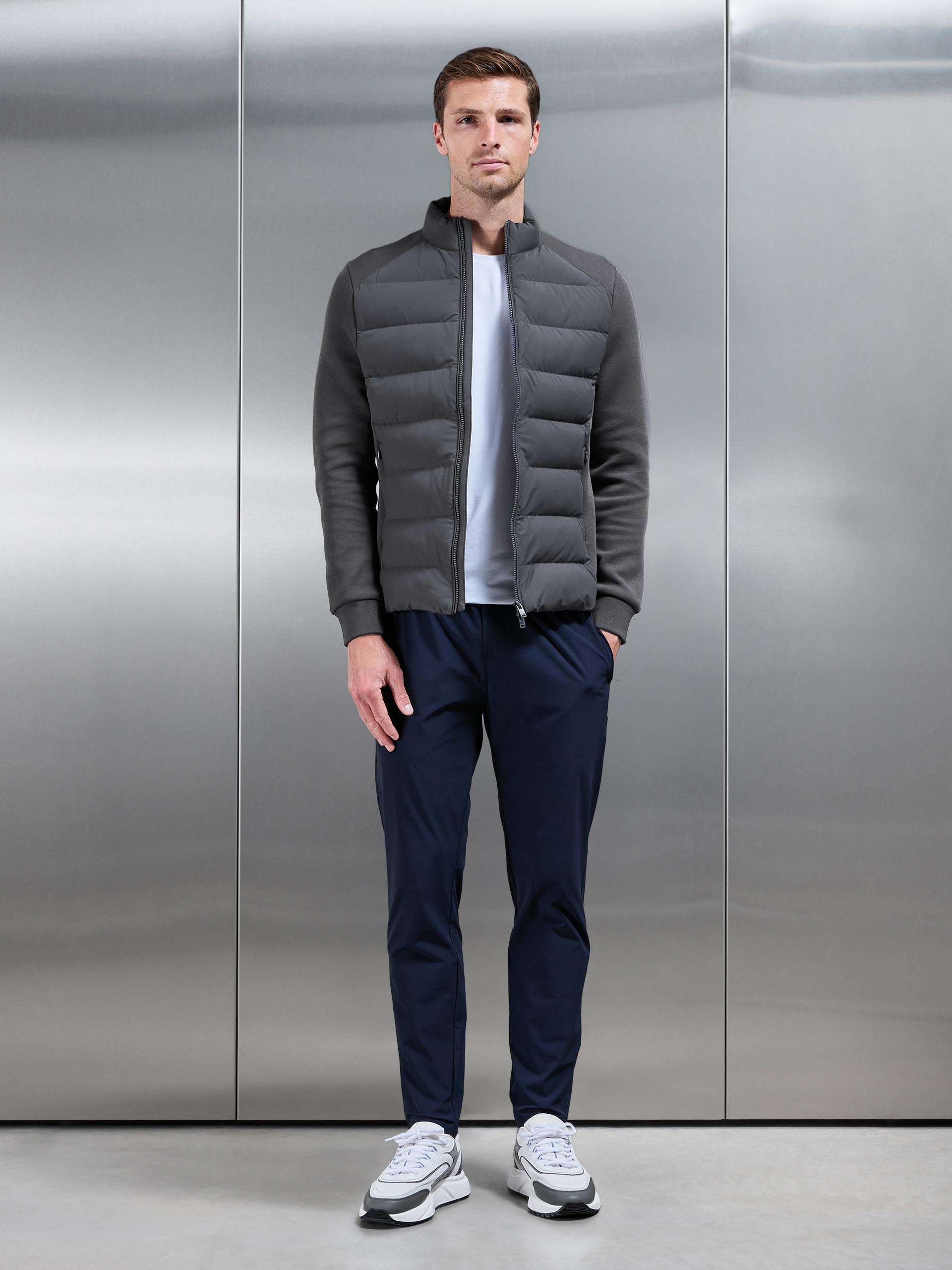 Hybrid Technical Puffer Jacket in Grey