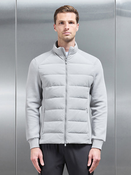 Hybrid Technical Puffer Jacket in Mid Grey