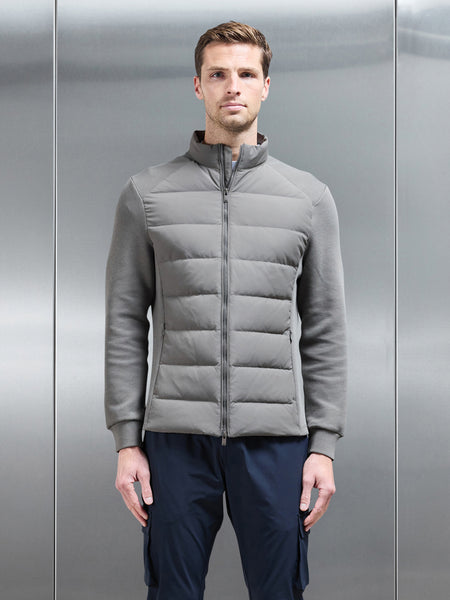 Hybrid Technical Puffer Jacket in Olive