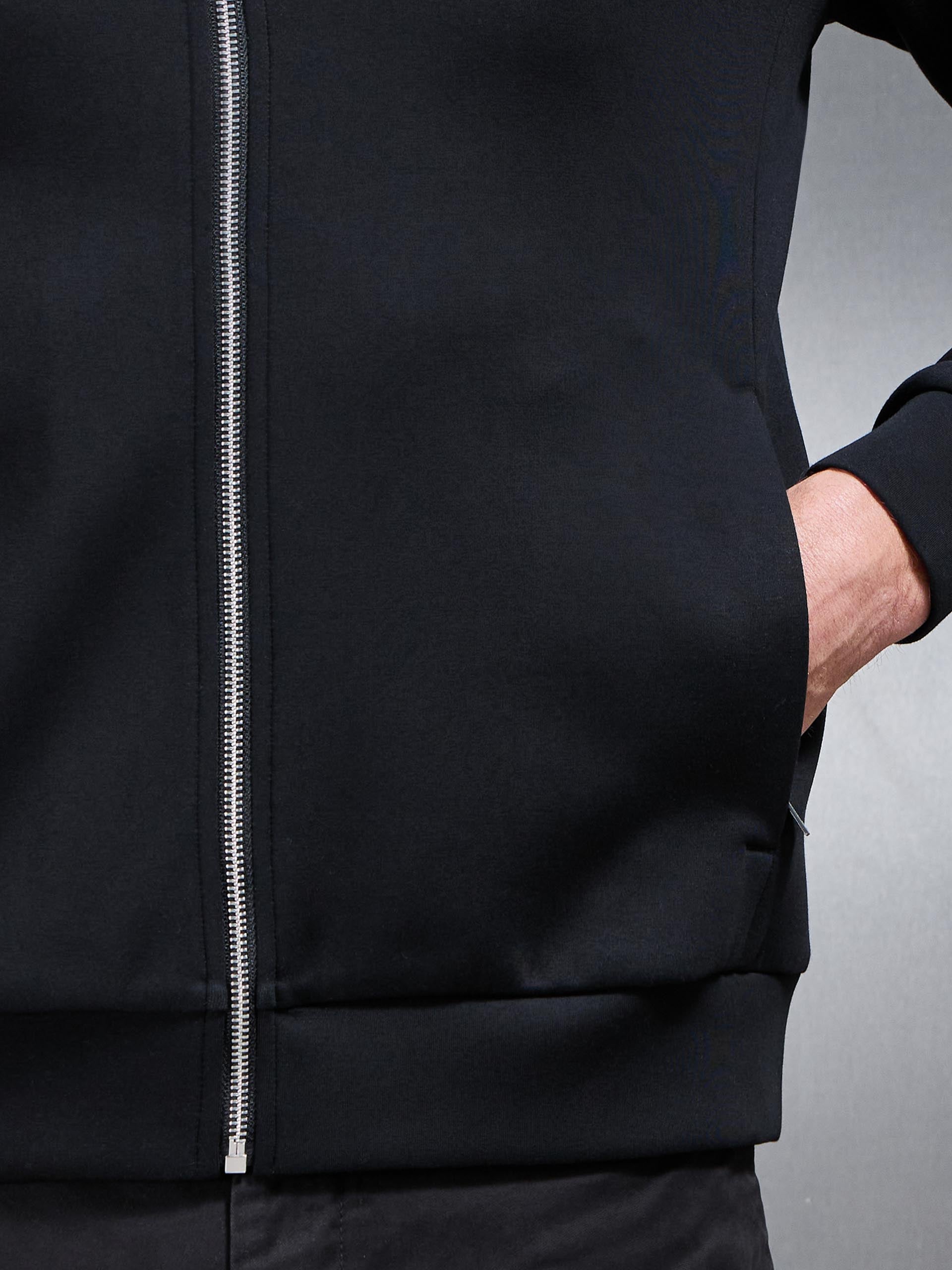 Interlock Jersey Bomber Jacket in Black