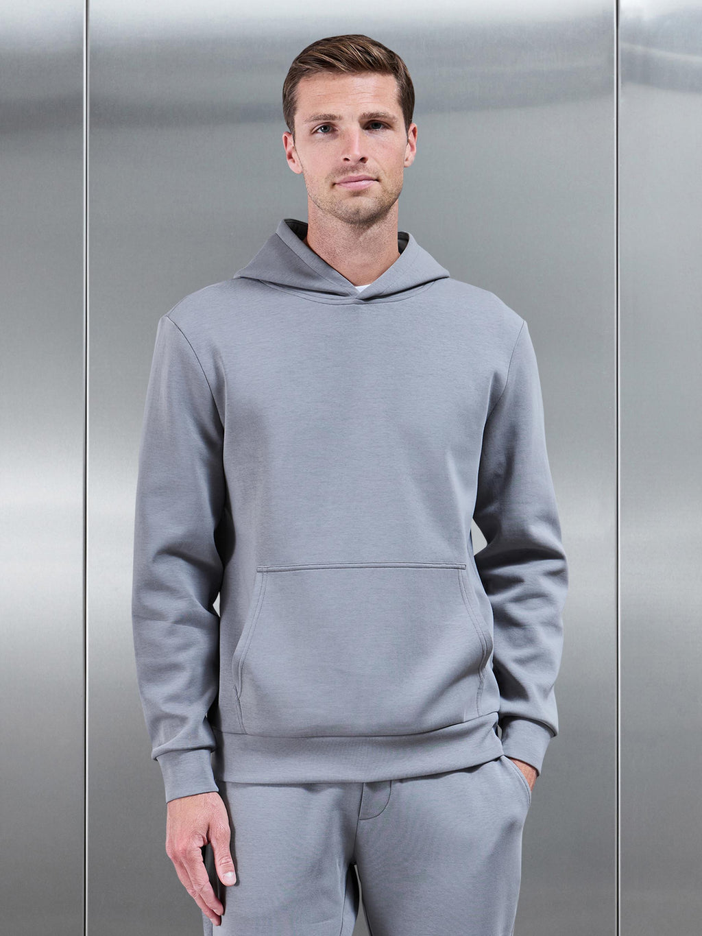 Interlock Jersey Essential Hoodie in Grey
