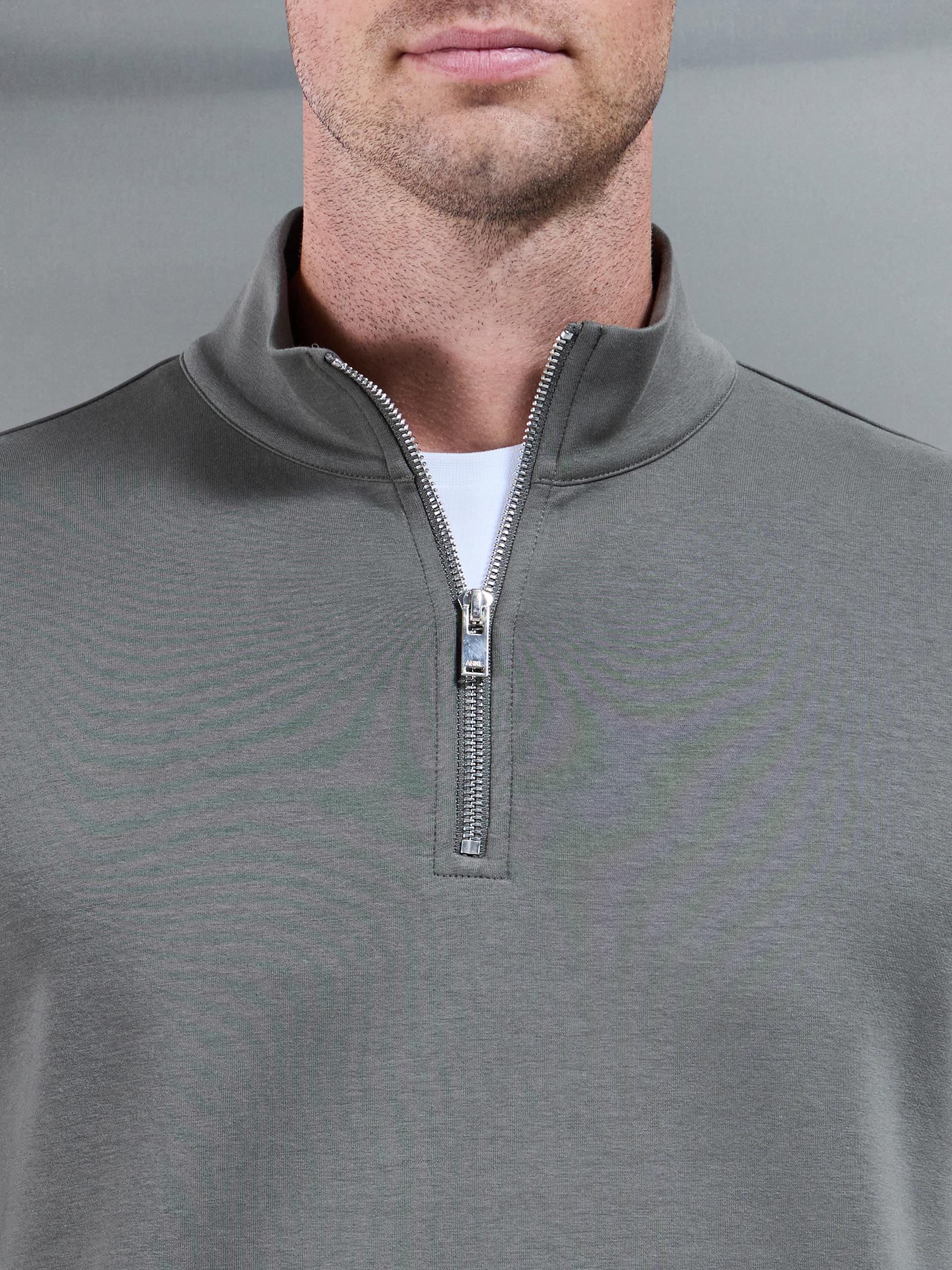 Interlock Jersey Half Zip in Sage
