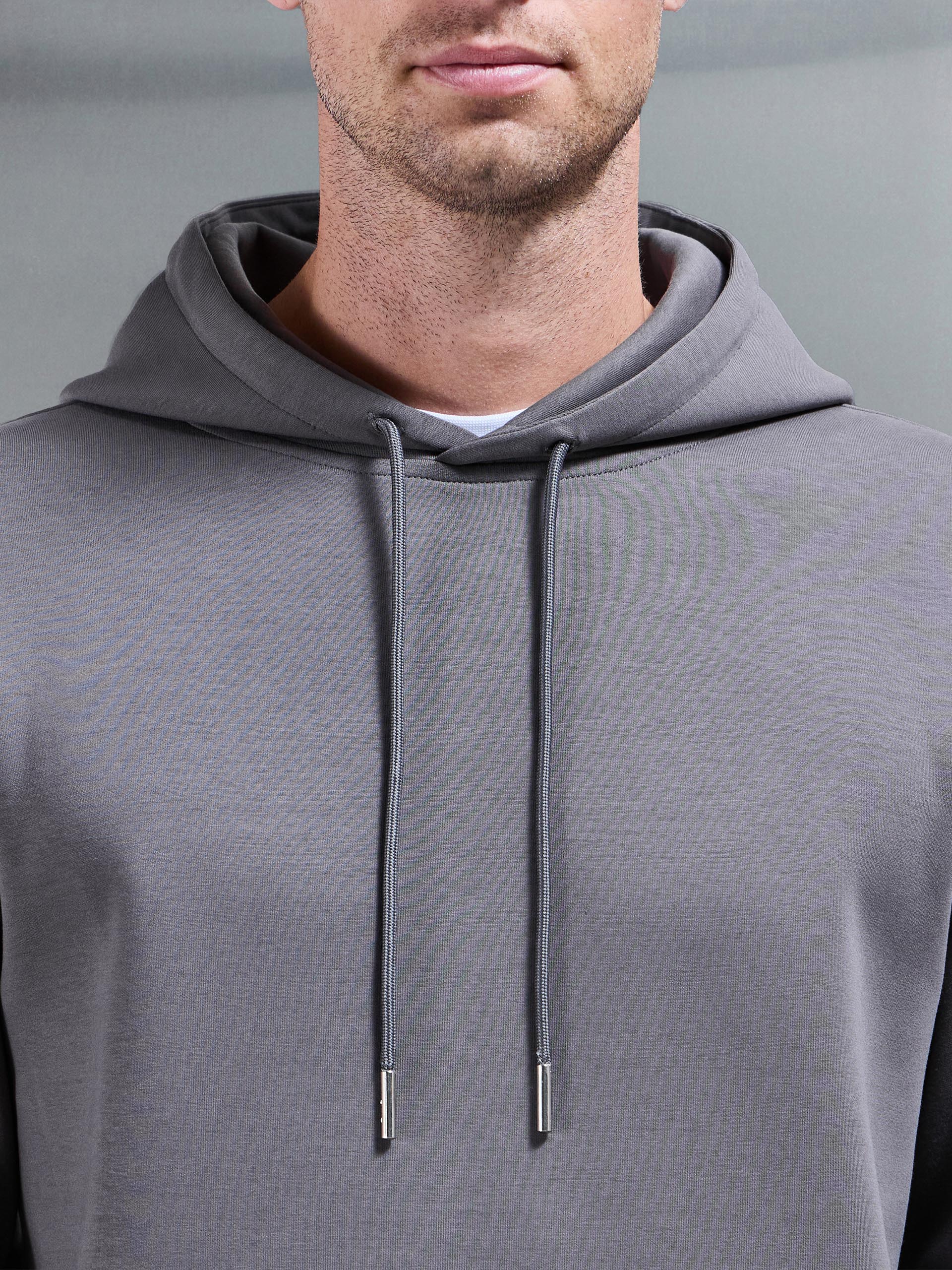 Interlock Jersey Hoodie in Charcoal