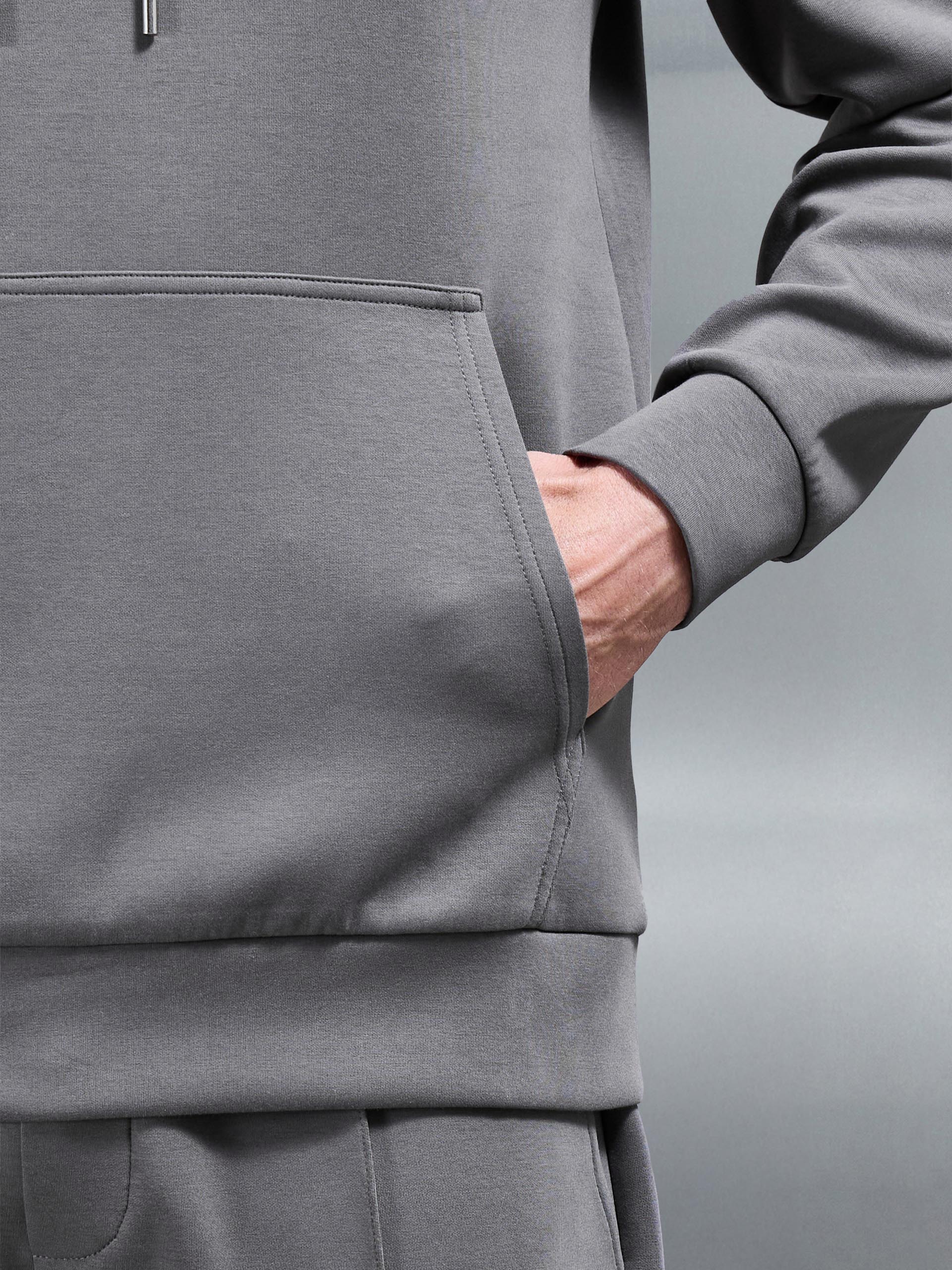 Interlock Jersey Hoodie in Charcoal