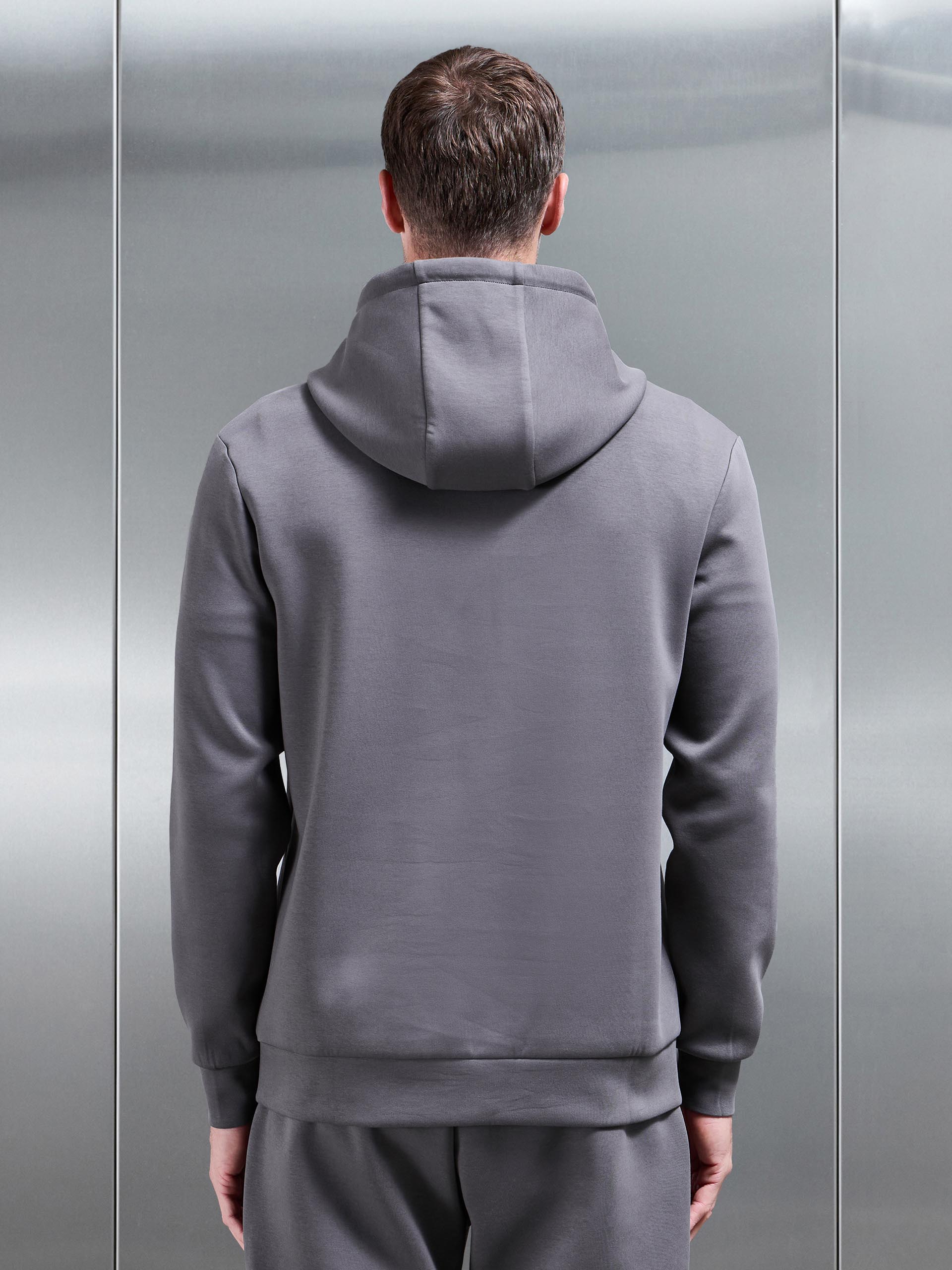Interlock Jersey Hoodie in Charcoal