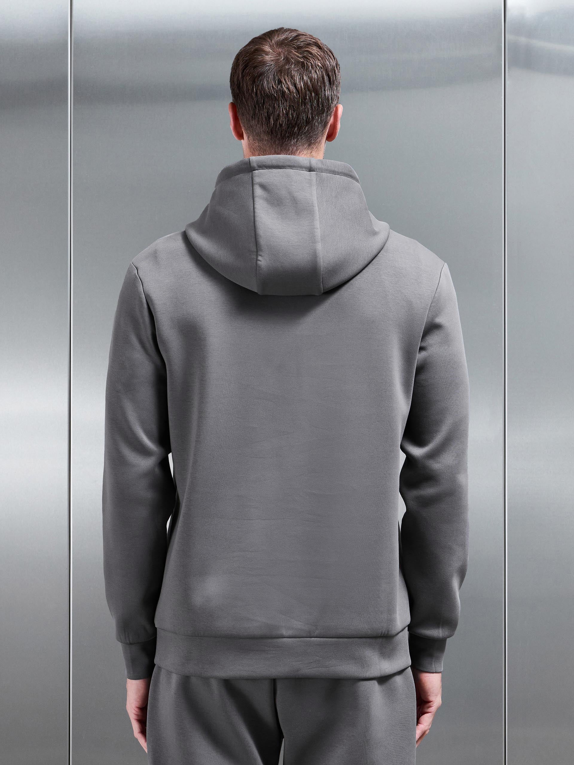 Interlock Jersey Hoodie in Charcoal
