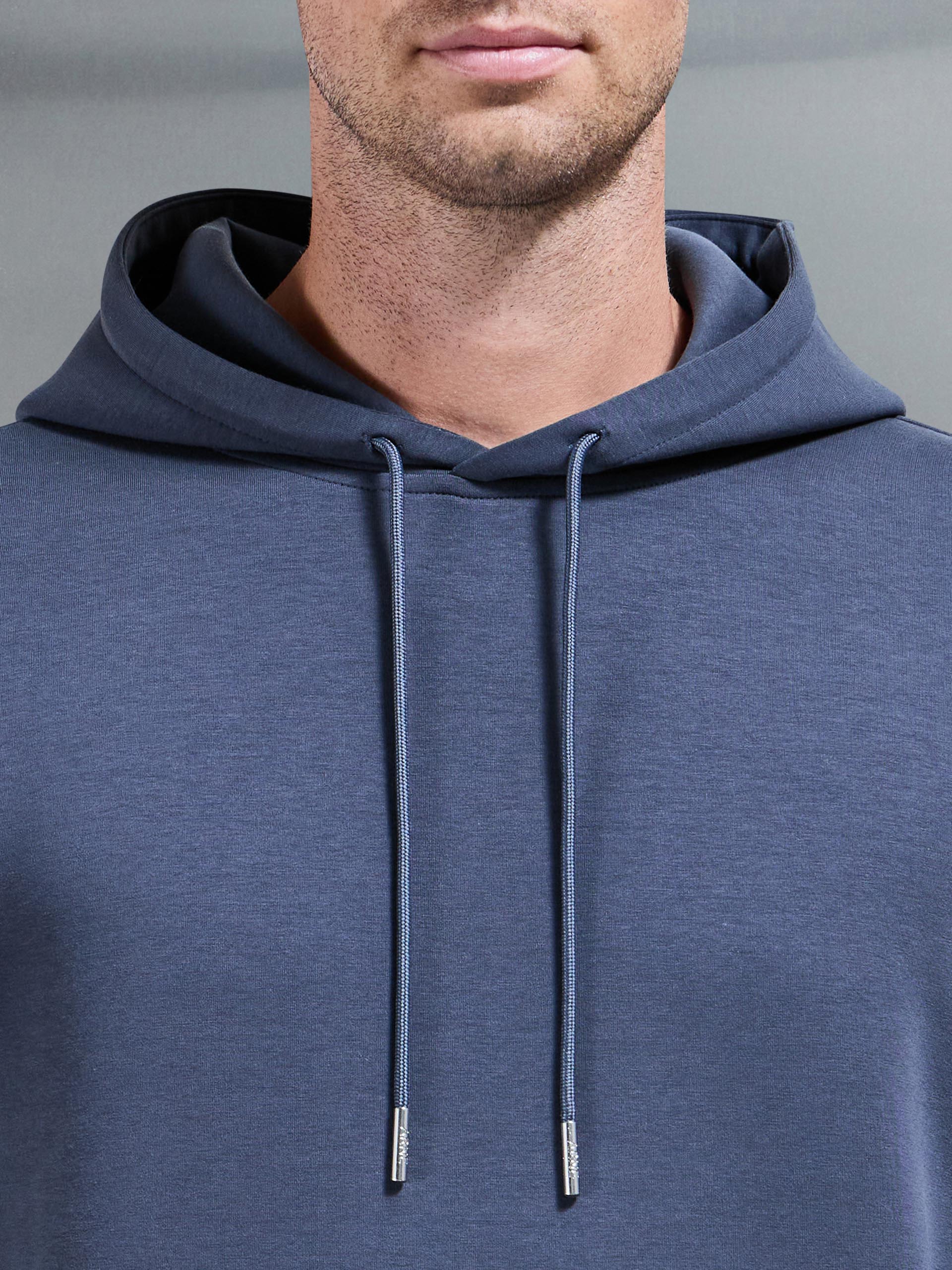 Interlock Jersey Hoodie in Slate Blue