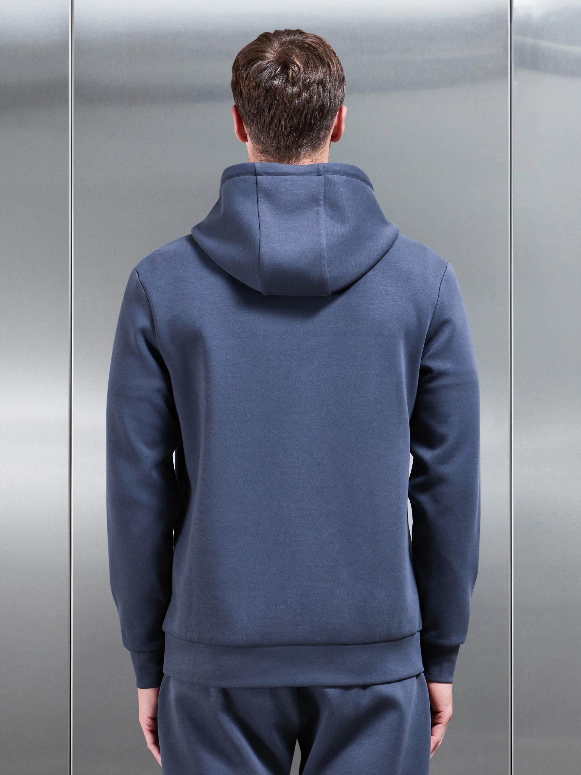 Interlock Jersey Hoodie in Slate Blue