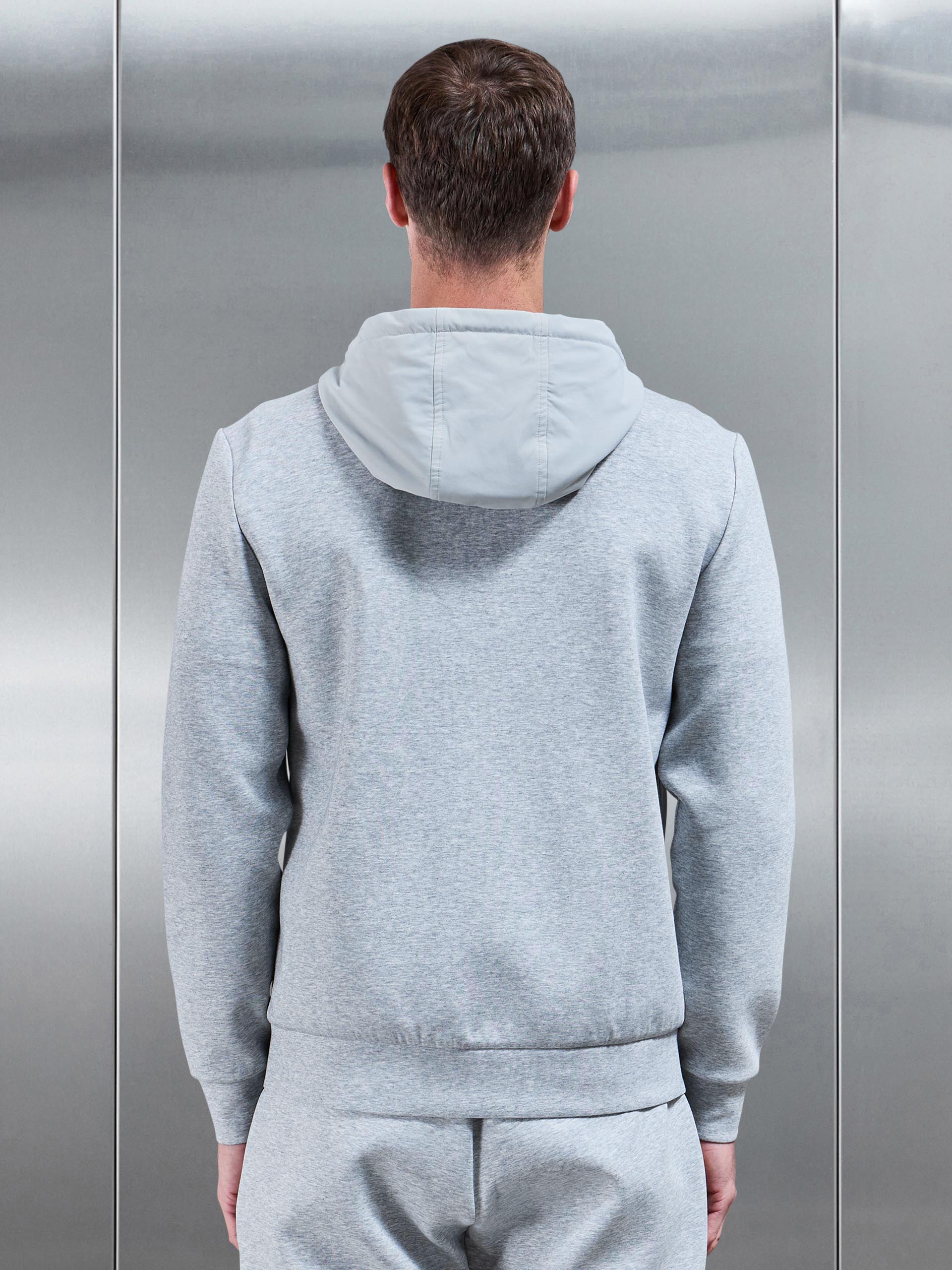 Interlock Jersey Hybrid Windbreaker in Marl Grey