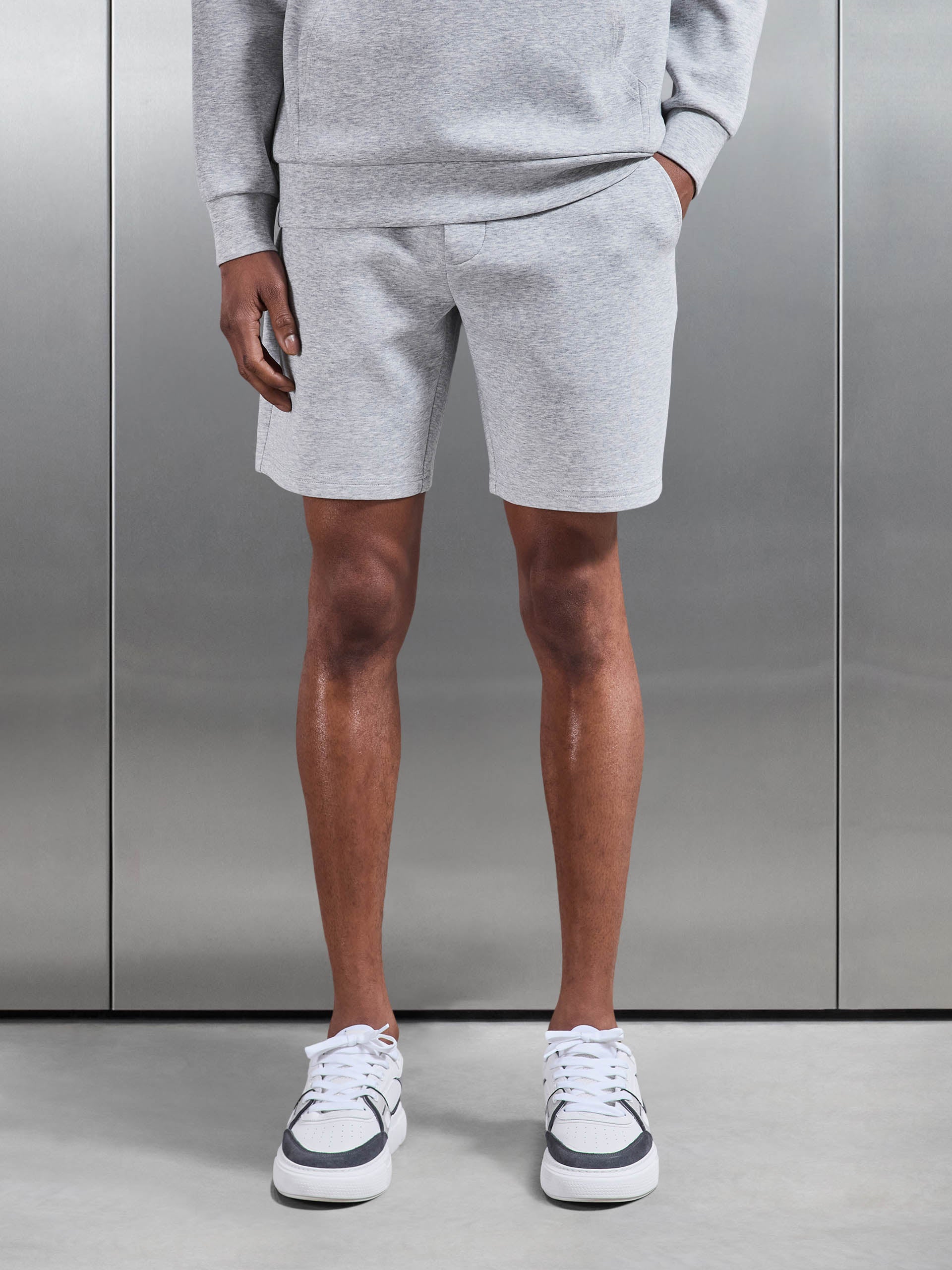 Interlock Jersey Short in Marl Grey
