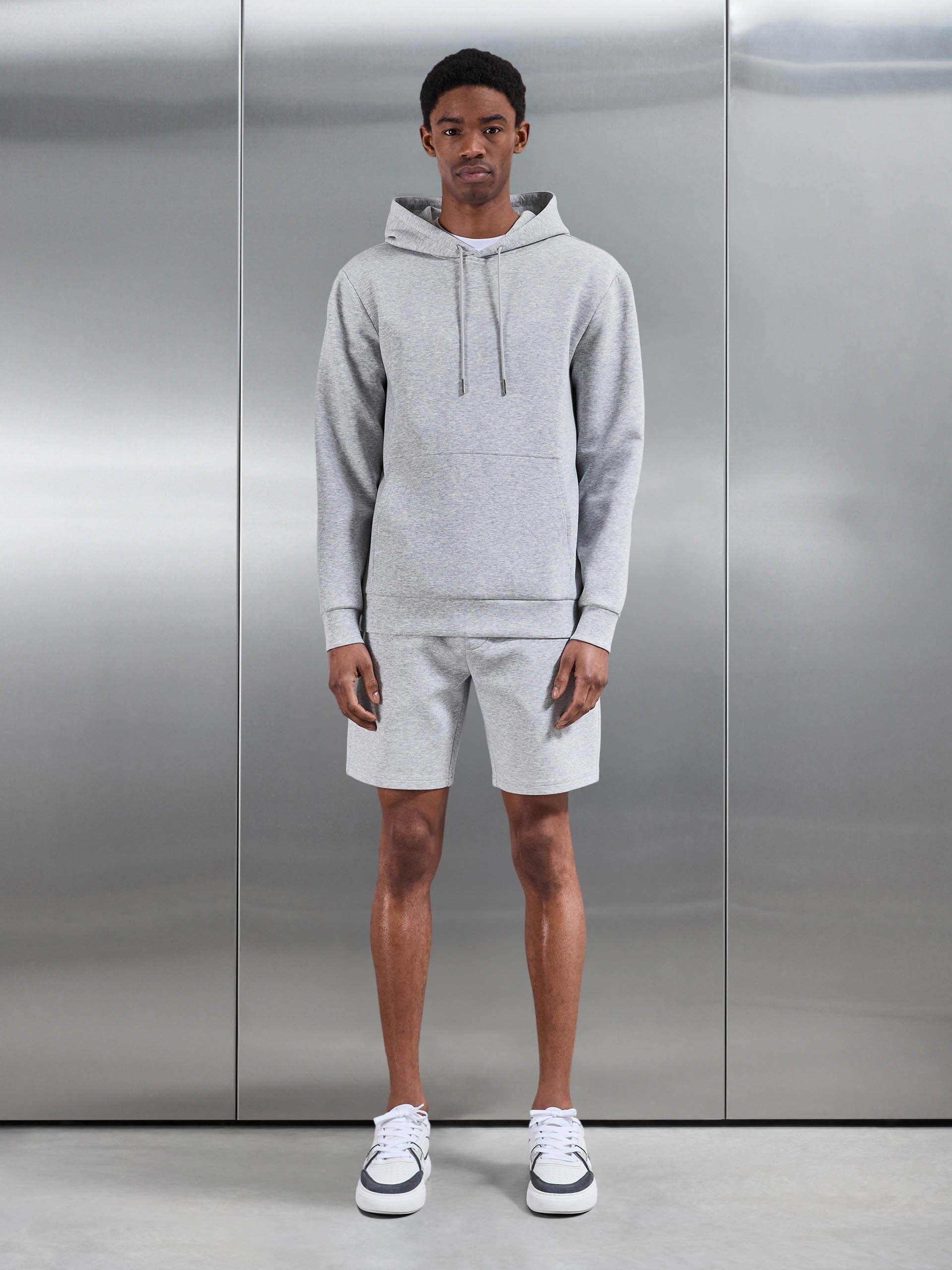Interlock Jersey Short in Marl Grey