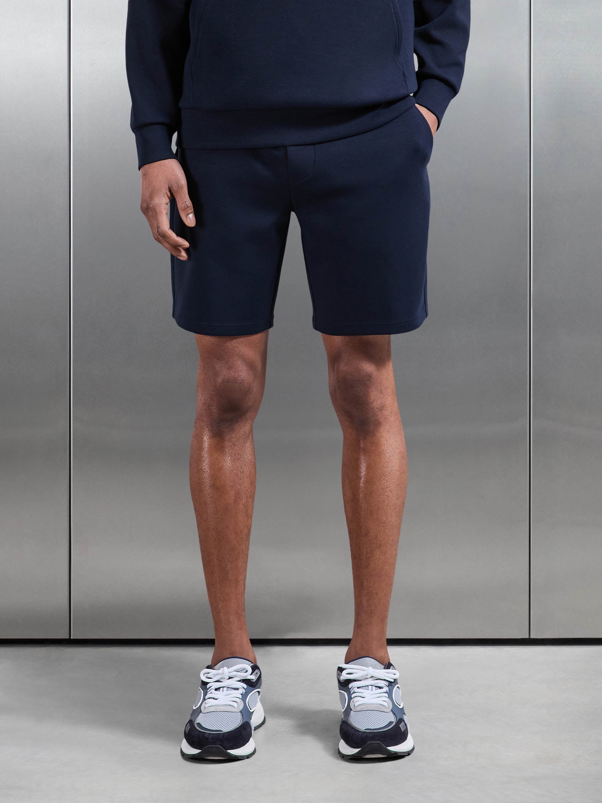 Interlock Jersey Short in Navy
